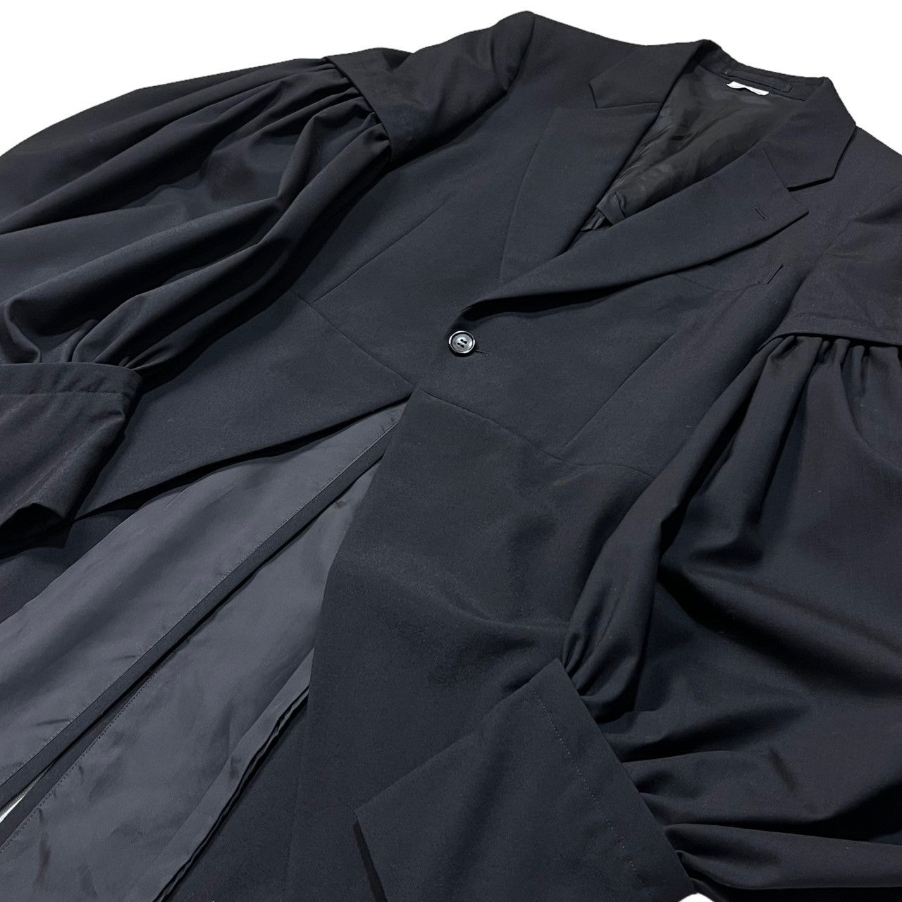 COMME des GARCONS HOMME PLUS(コムデギャルソンオムプリュス) 20SS オルランド期 puff sleeve swallowtail jacket パフスリーブ 燕尾 ジャケット PE-J030 S ブラック AD2019 オーランド期 名作