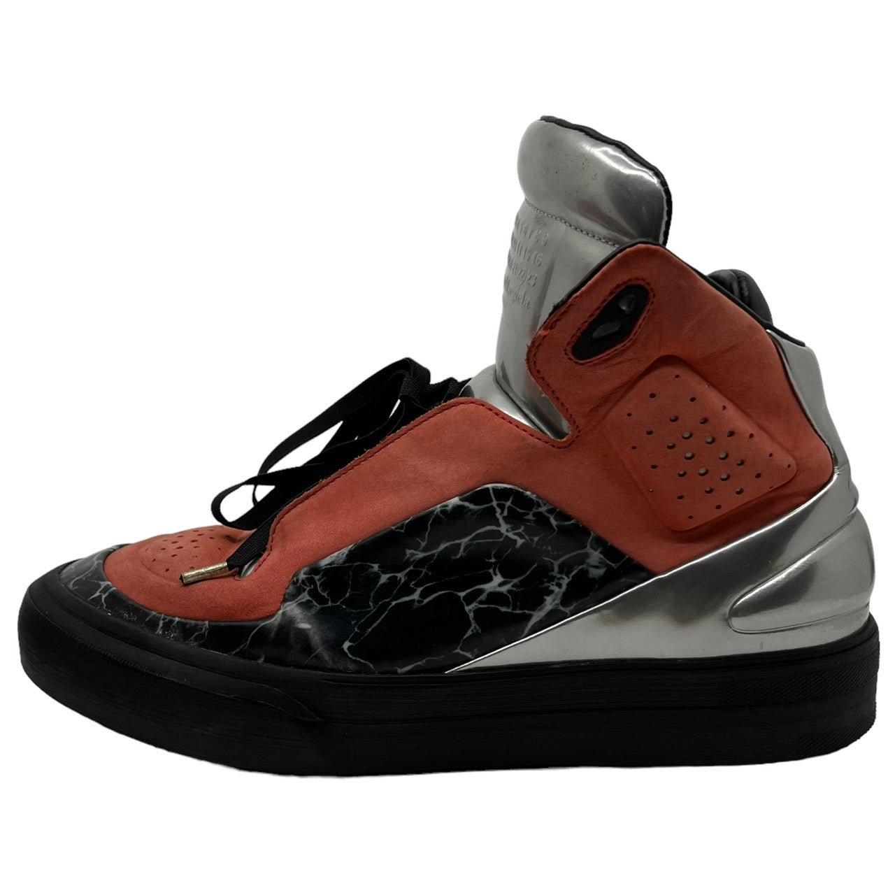 MAISON MARGIELA(メゾンマルジェラ) HIGH-TOP SNEAKER/ハイトップスニーカー SIZE 42(27.0) レッド×シルバー