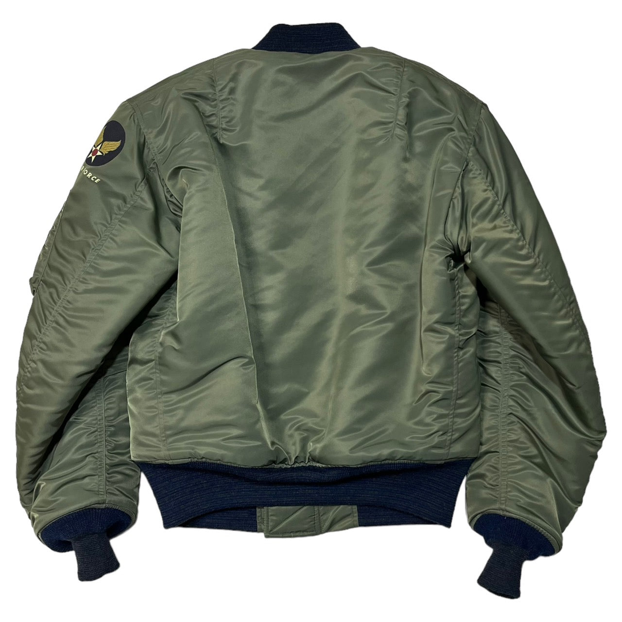 BUZZ RICKSON’S(バズリクソンズ) 20周年記念 TYPE MA-1 SLENDER/フライトジャケット BR12812 S セージグリーン/カーキ 青リブ/付属品完品/限定モデル