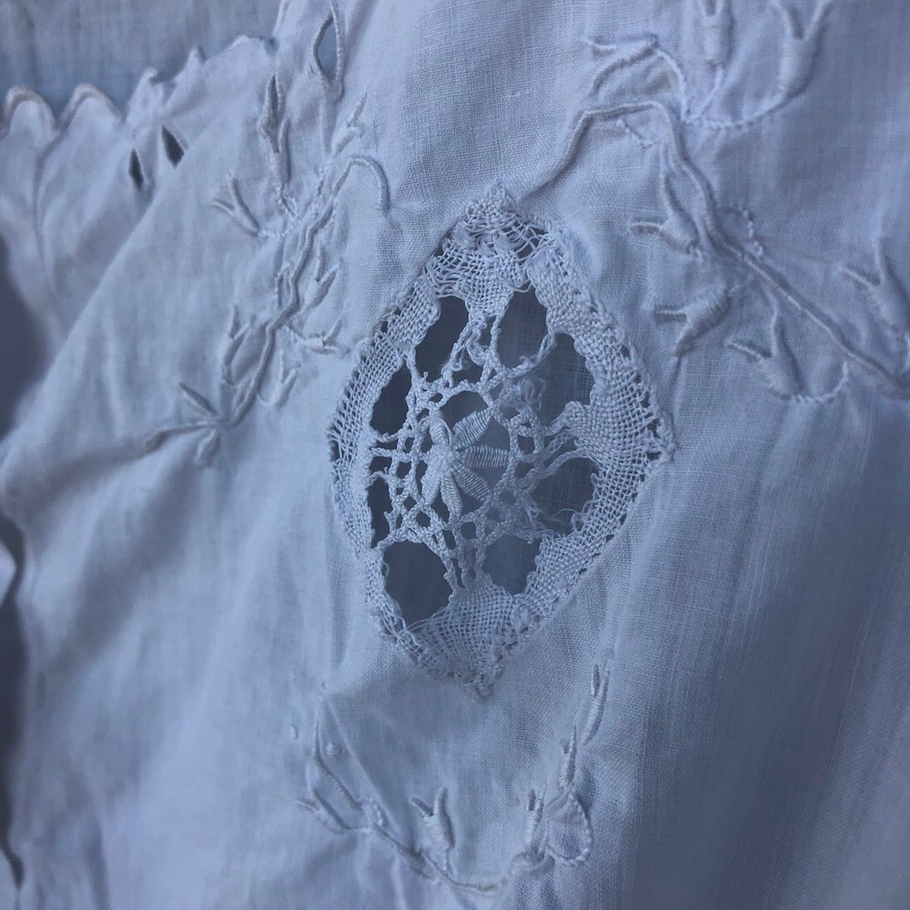 Euro Vintage(ヨーロッパヴィンテージ) Stem_フレンチノースリーブブラウス 表記なし(Mサイズ程度) ホワイト