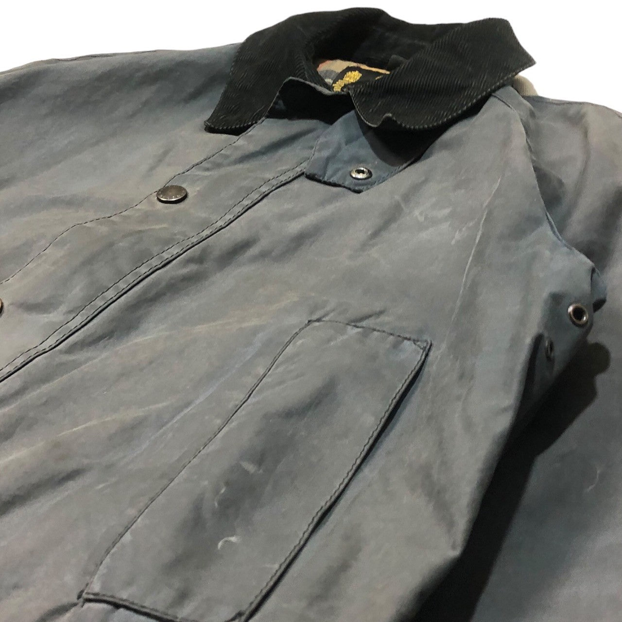 Barbour(バブアー) ASHBY WAX JACKET アシュビー オイルドジャケット MWX0339NY92 SIZE S グレー 裏地 チェック