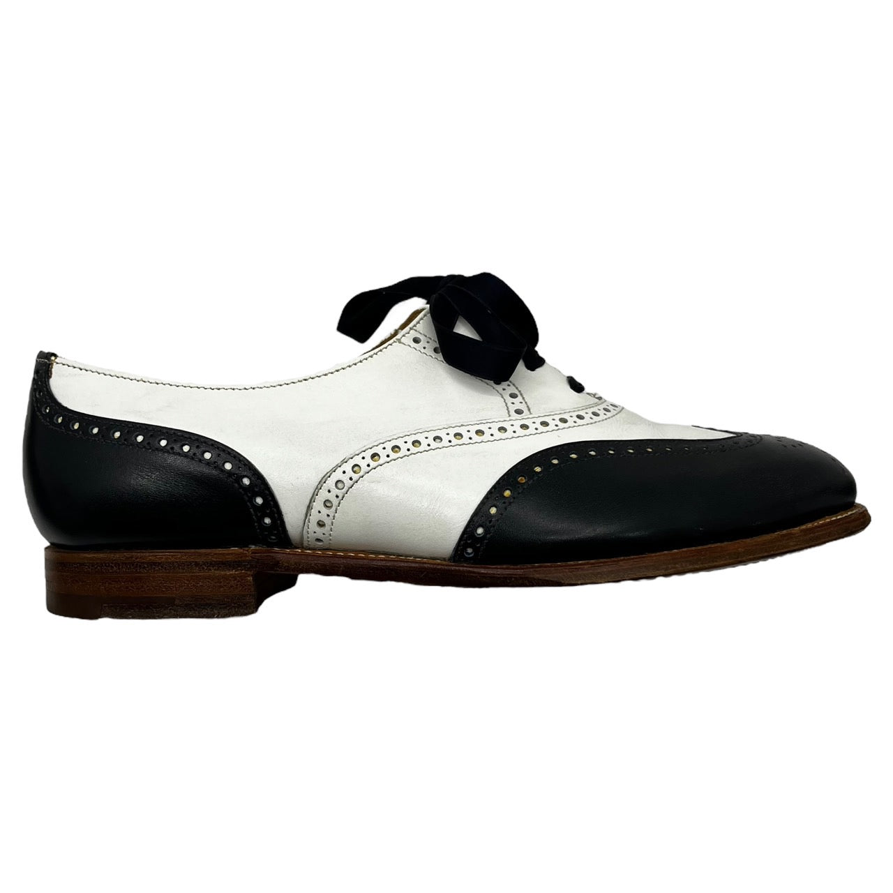 CROCKETT&JONES(クロケット&ジョーンズ) 「JENNY」 bicolor leather shoes バイカラー レザーシューズ 本革 4618・8033・07 SIZE 5C(23.5~24.0cm程度) ホワイト×ネイビー 613LAST 箱付