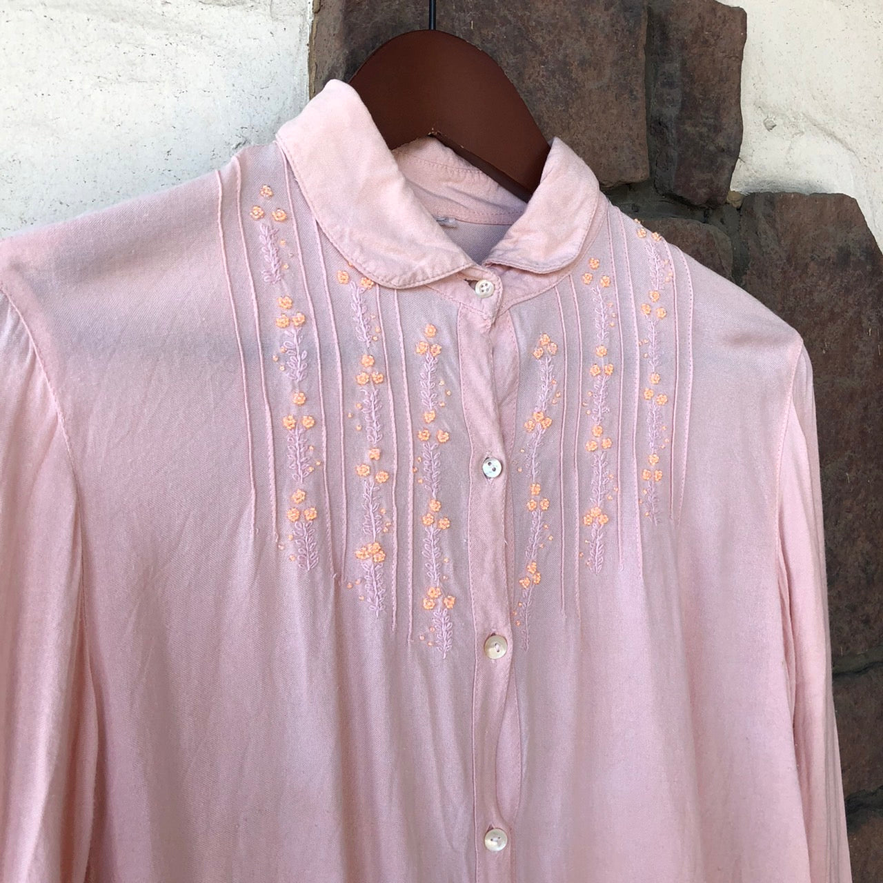 Euro Vintage(ヨーロッパヴィンテージ) Memory_ビジューシャツ 表記なし(Mサイズ程度) ピンク