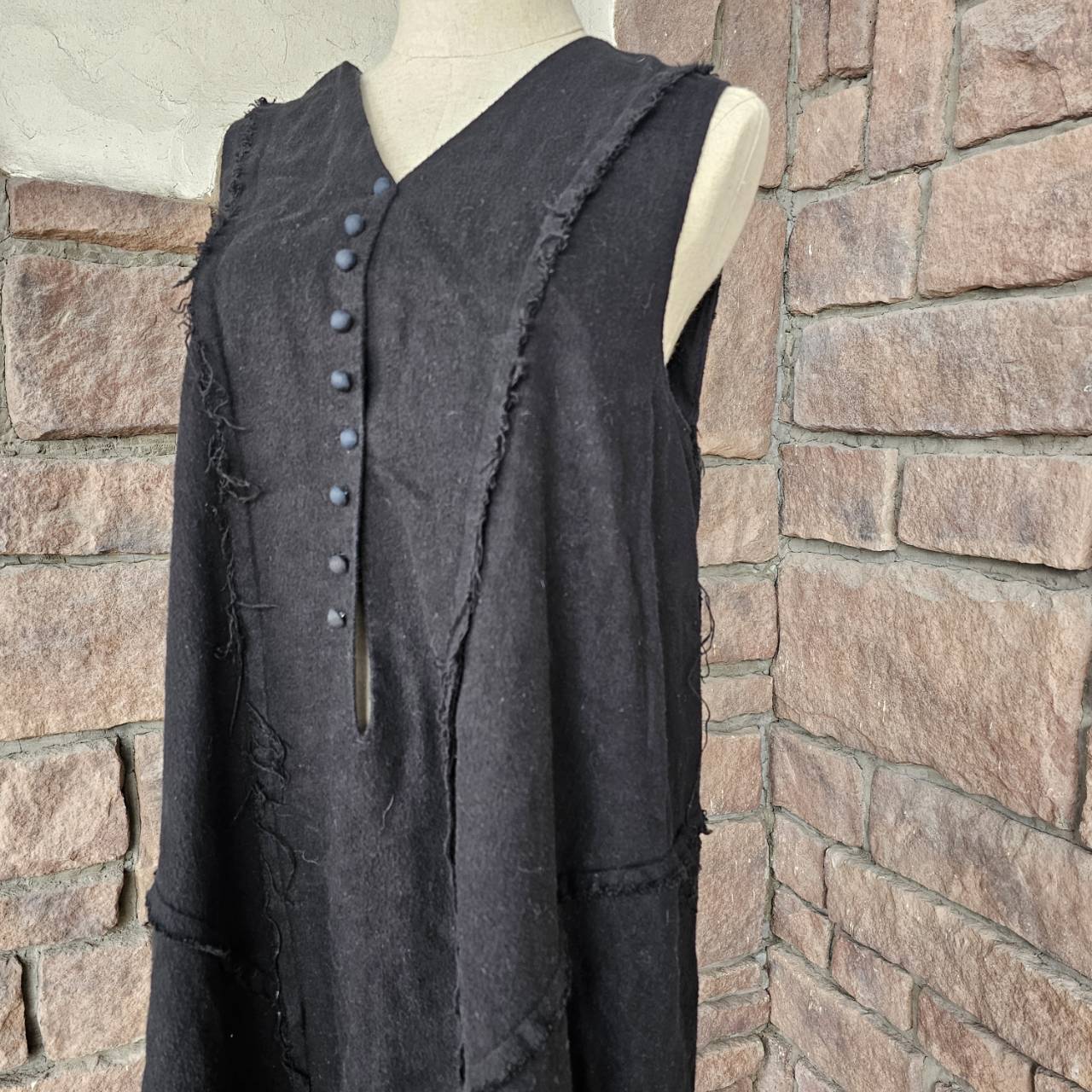 Jacques Marceau(ジャックマルソー) フレンチスタイルサンプリングノースリーブワンピース SIZE FREE ブラック 代官山ジャンヌバレオリジナルブランド(廃止ブランド稀少品)