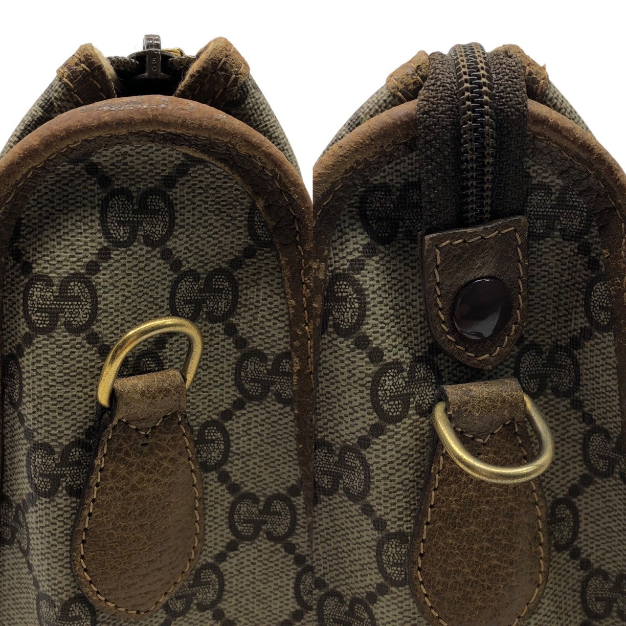 GUCCI(グッチ) 80's GG handbag ヴィンテージ GG 柄 シェリーライン ハンドバッグ 41.02.039 ブラウン OLD GUCCI オールドグッチ