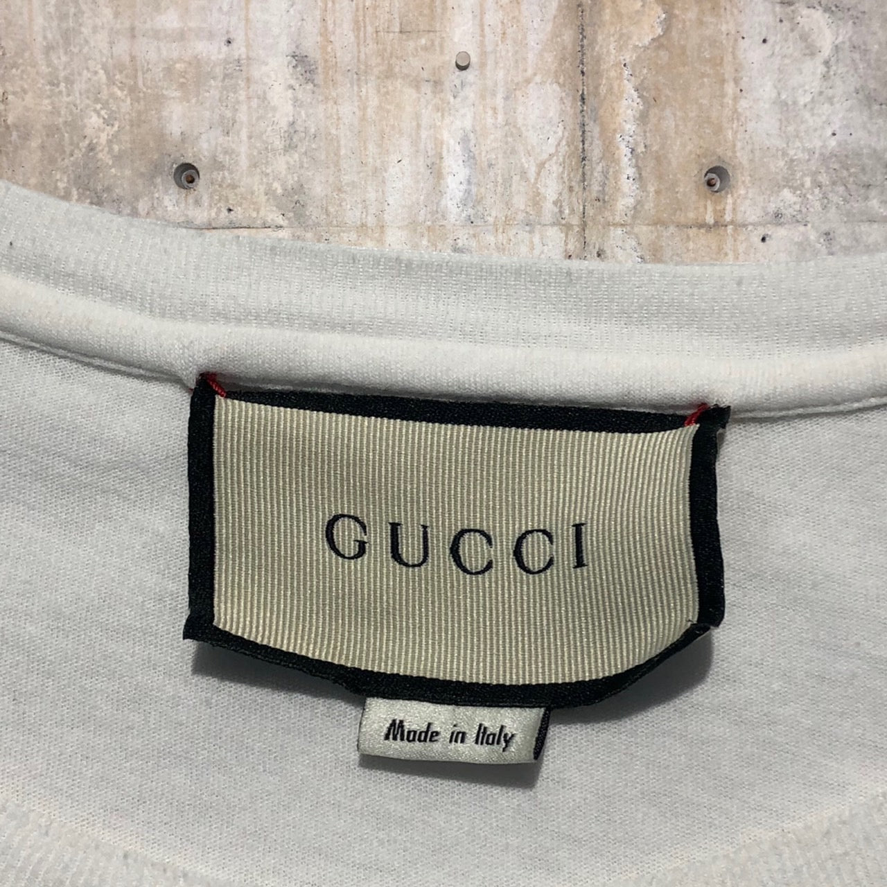 GUCCI(グッチ) ロゴウォッシュドオーバーサイズTシャツ S ホワイト