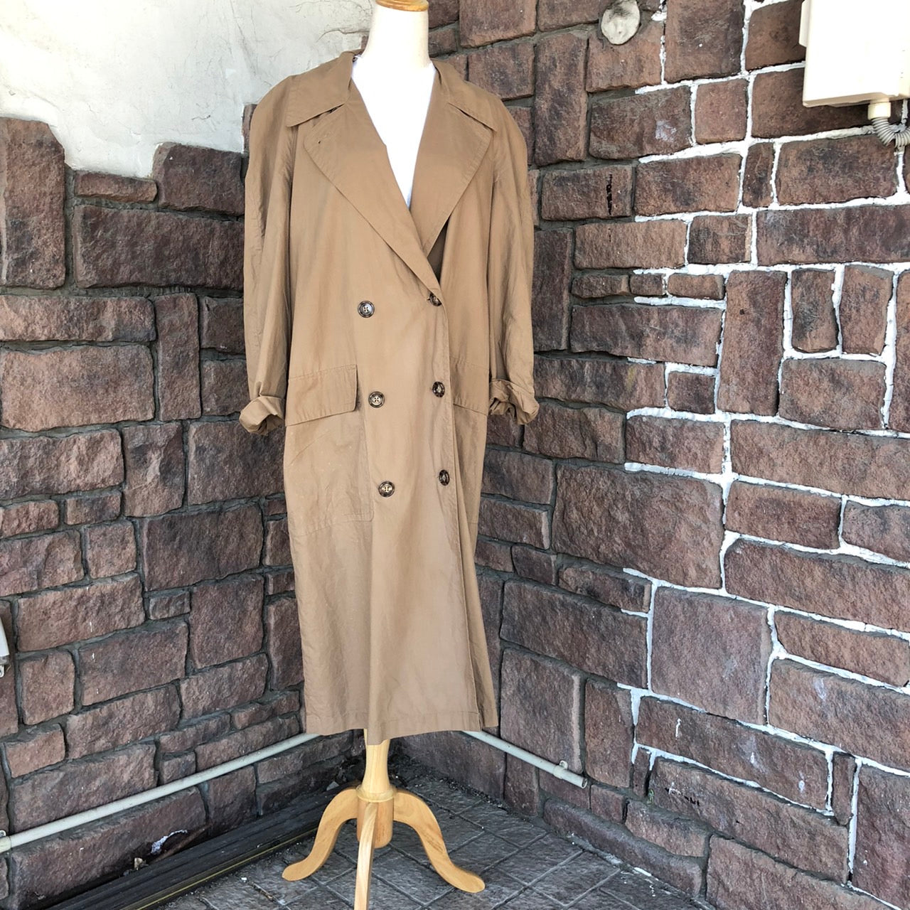 Euro Vintage(ヨーロッパヴィンテージ) Today_コットントレンチコート 40(Lサイズ程度) ブラウン