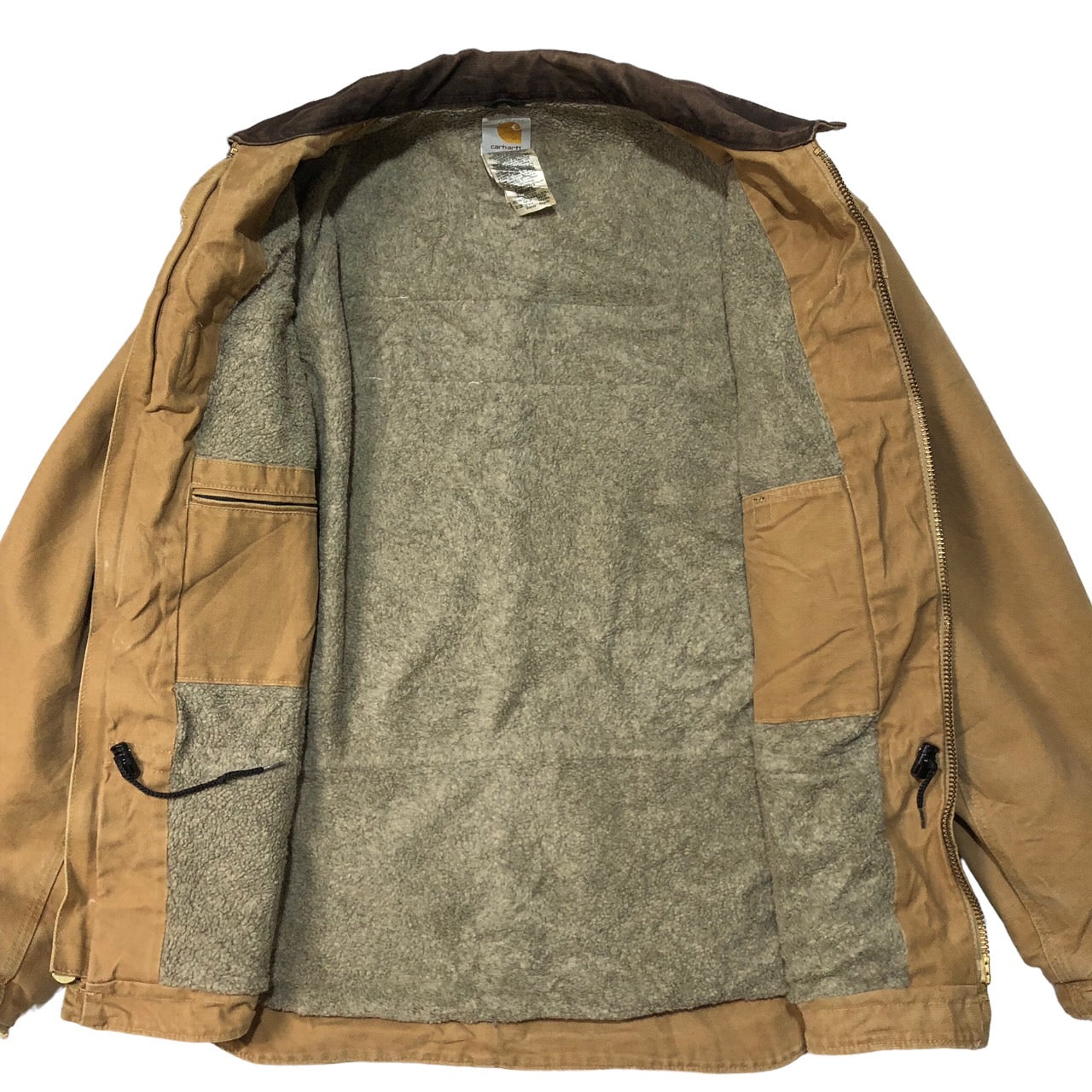 carhartt(カーハート) 90's ワッペンダック地ジャケット/裏ボアワークジャケット/企業物 XL程度 ベージュ 90年代/ヴィンテージ/NOR-CAl