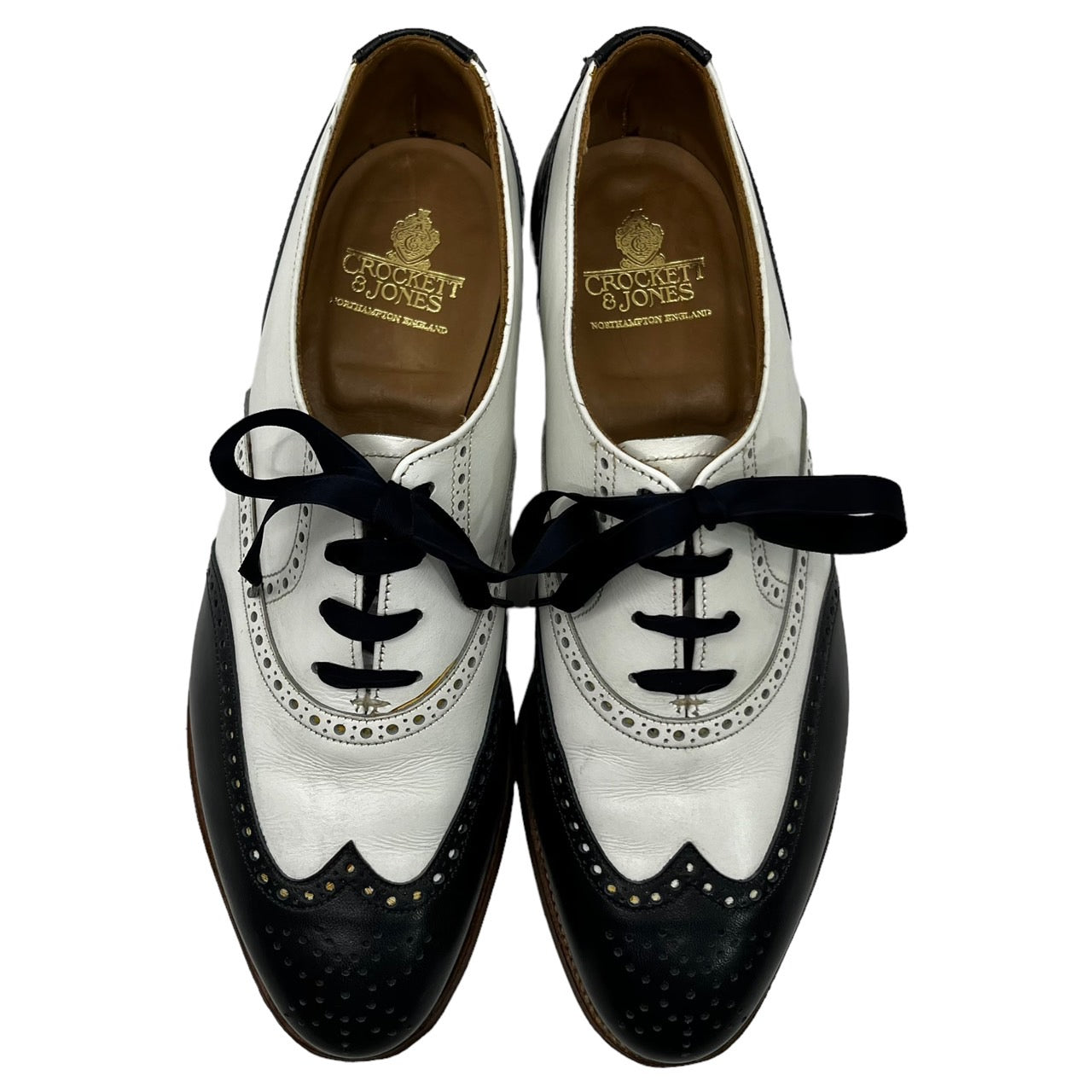 CROCKETT&JONES(クロケット&ジョーンズ) 「JENNY」 bicolor leather shoes バイカラー レザーシューズ 本革 4618・8033・07 SIZE 5C(23.5~24.0cm程度) ホワイト×ネイビー 613LAST 箱付