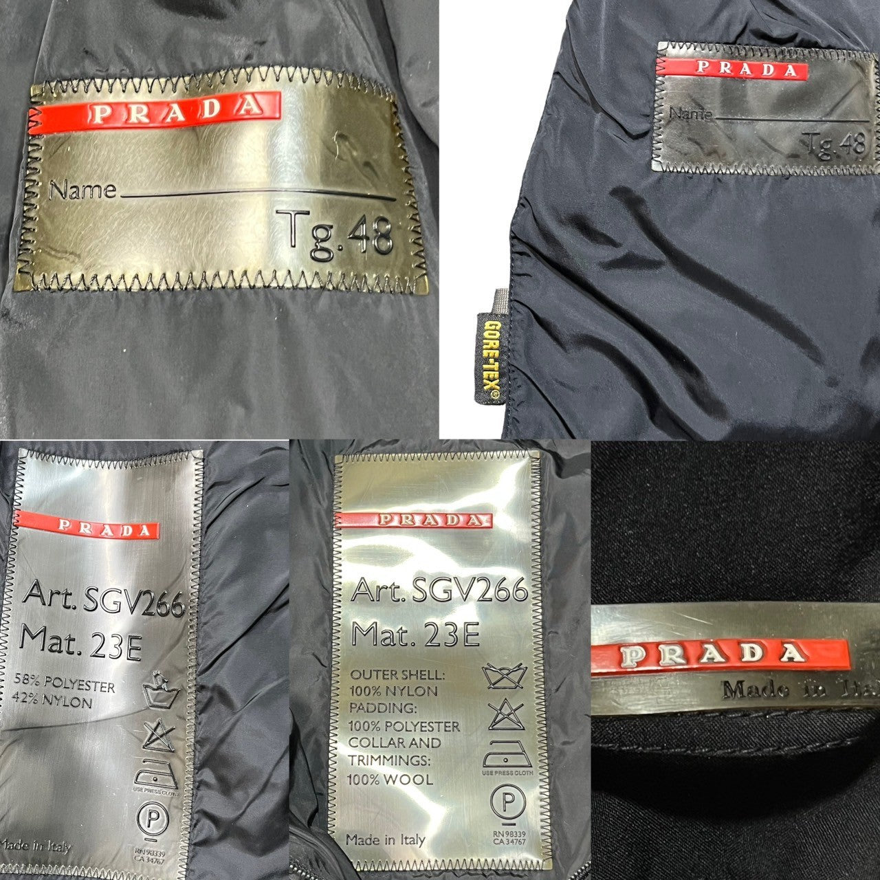 PRADA SPORT(プラダスポーツ) 00's "GORE-TEX" 3WAY nylon jacket ナイロンジャケット トダウン コート ジップアップ SIZE 48(L程度) ブラック Y2K