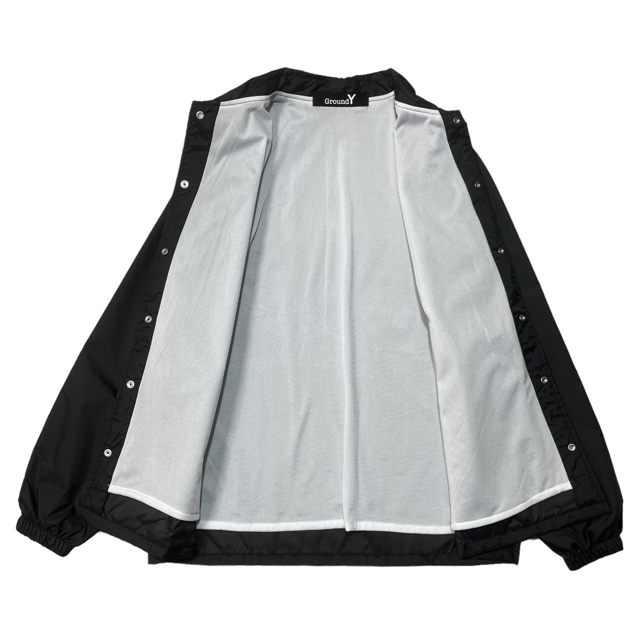 Ground Y(グラウンドワイ) Veste COACH "Y" GRAPHIC NYLON TAFFETA JACKET Yグラフィック コーチジャケット GA-J54-600 SIZE 3(L) ブラック×ホワイト