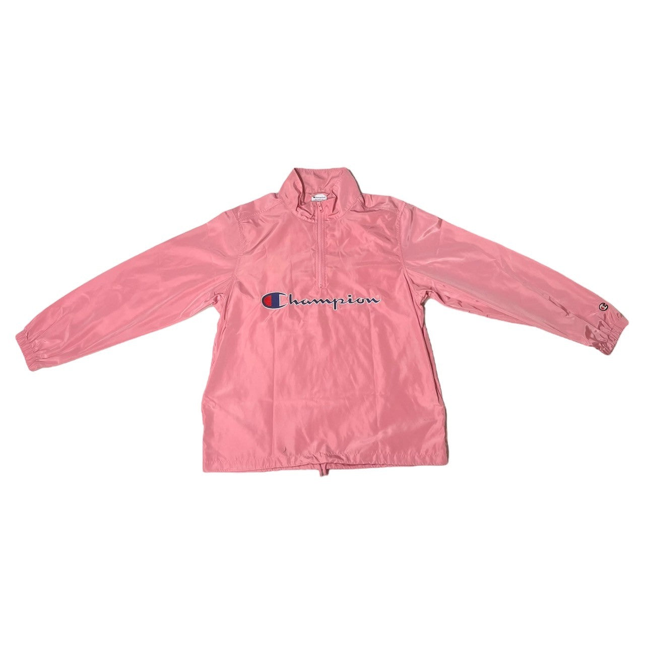 SUPREME×Champion(シュプリーム×チャンピオン) 17SS Half Zip Pullover ハーフジップ プルオーバー ナイロン ジャケット ロゴ S ピンク