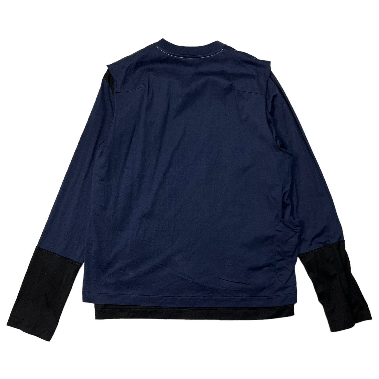 SUNSEA(サンシー) 22SS LAYERED 2TONE LONG-T レイヤード 2トーン ロングT 22S04 SIZE 2(M) ネイビー×ブラック