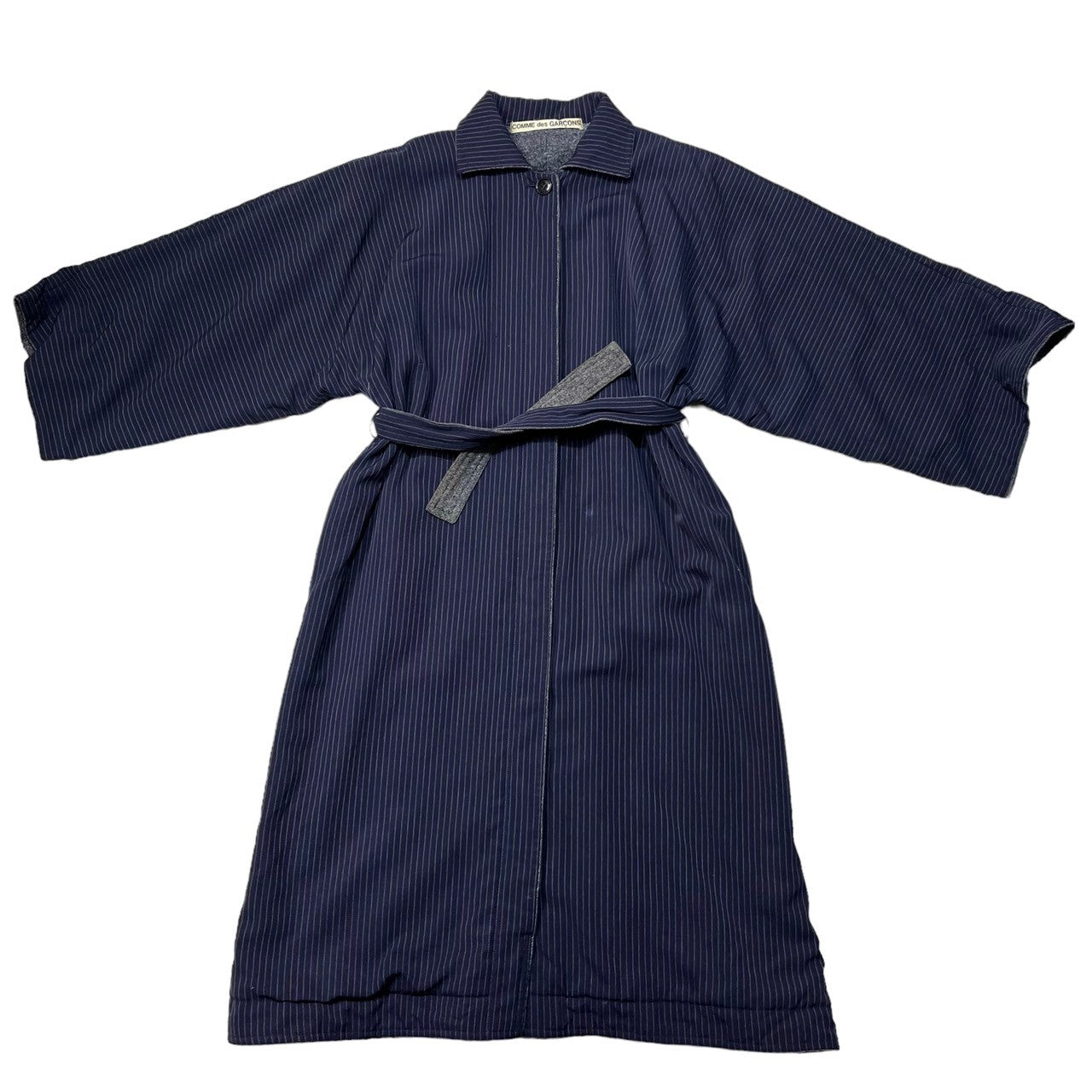 COMME des GARCONS(コムデギャルソン) 70~80's vintage kimono coat/ヴィンテージ着物コート/70年代/80年代/最初期/川久保玲 SIZE FREE ネイビー×グレー AD表記無し 稀少品