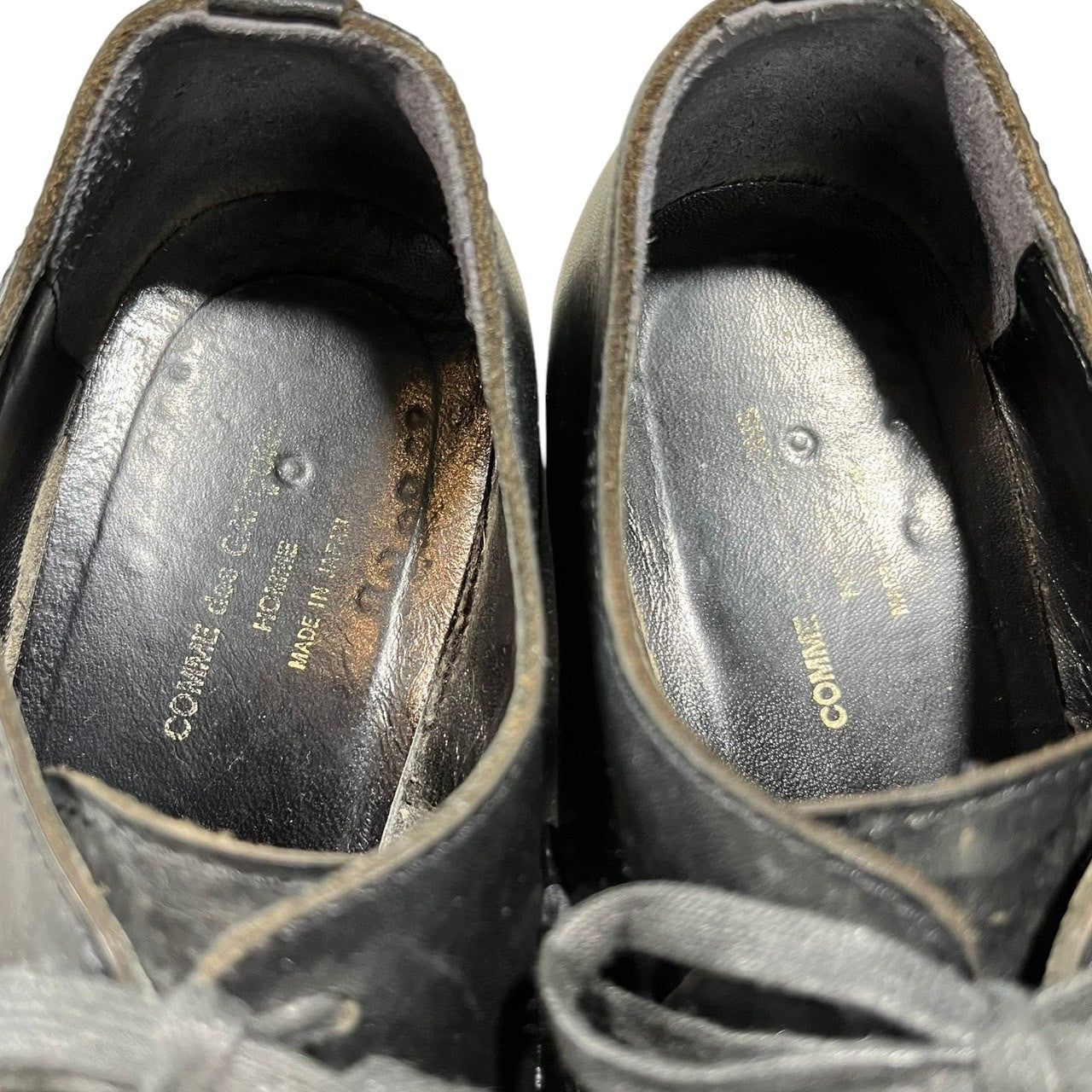 COMME des GARCONS HOMME(コムデギャルソンオム) 00's U-TIP leather shoes U チップ レザー シューズ 革靴 24 1/2(24.5cm程度) ブラック 日本製