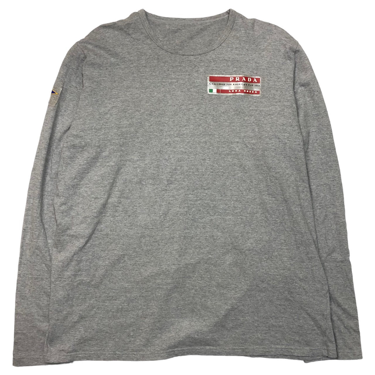 PRADA LUNA ROSSA(プラダルナロッサ) 00's rogo L/S T-shirt/ロゴ長袖カットソー/Tシャツ XXL グレー CHALLENGE AMERICA'S CUP 2003/sports/スポーツ