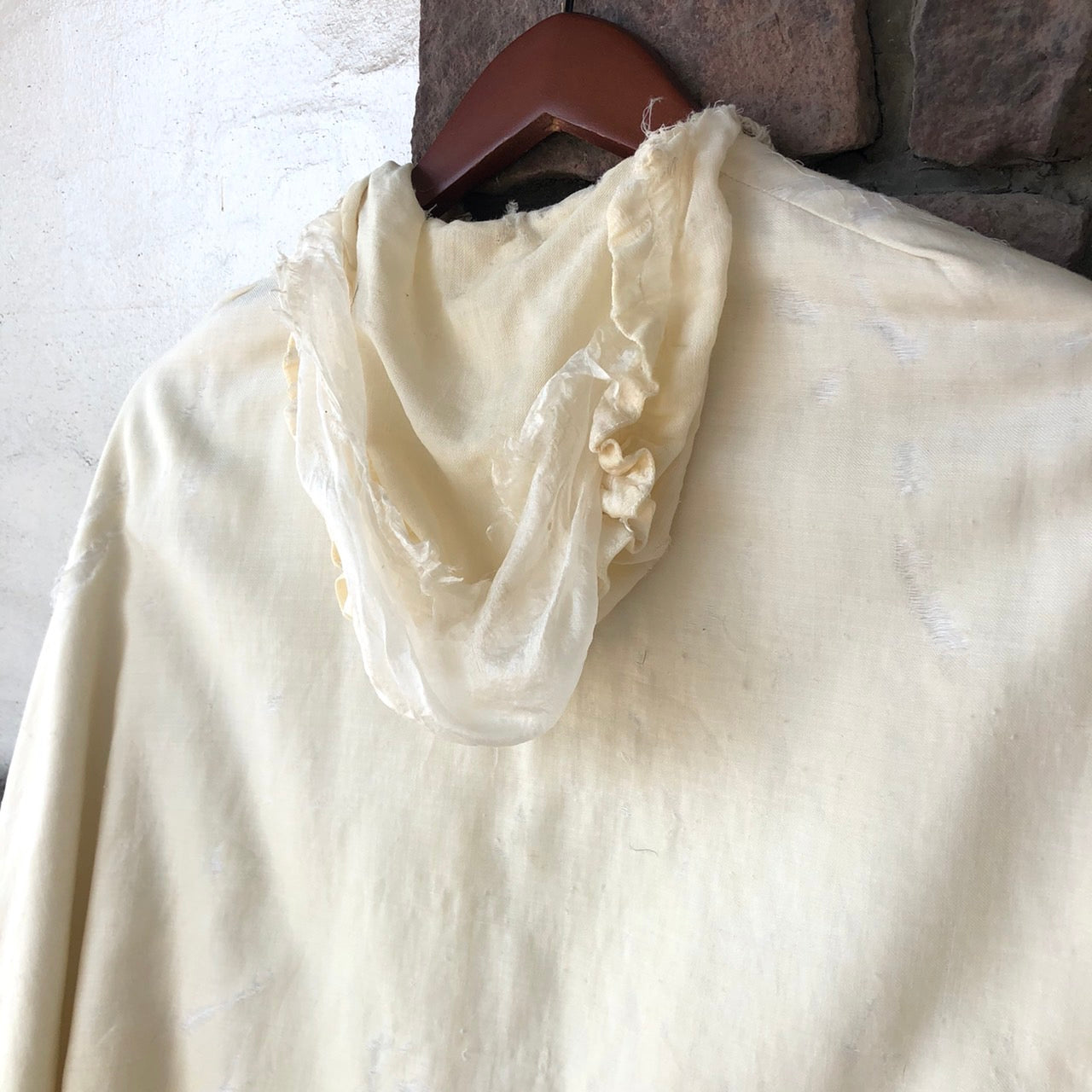 VINTAGE(ヴィンテージ) 50~'sフラワーステッチケープ 表記なし(FREE) アイボリー