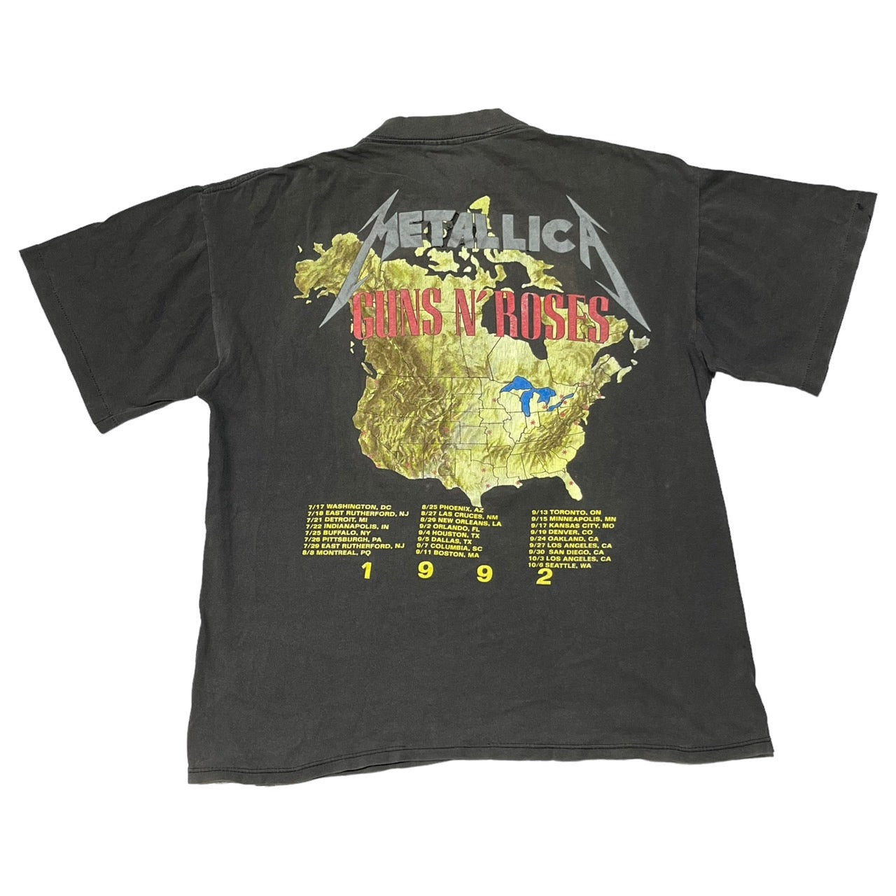 BROCKUM(ブロッカム) 1992's"METALLICA/GUNS N'ROSES"Tour Tee/ヴィンテージ/バンドTシャツ/ツアー L グレー 90’s 90s 90年代 1992年製