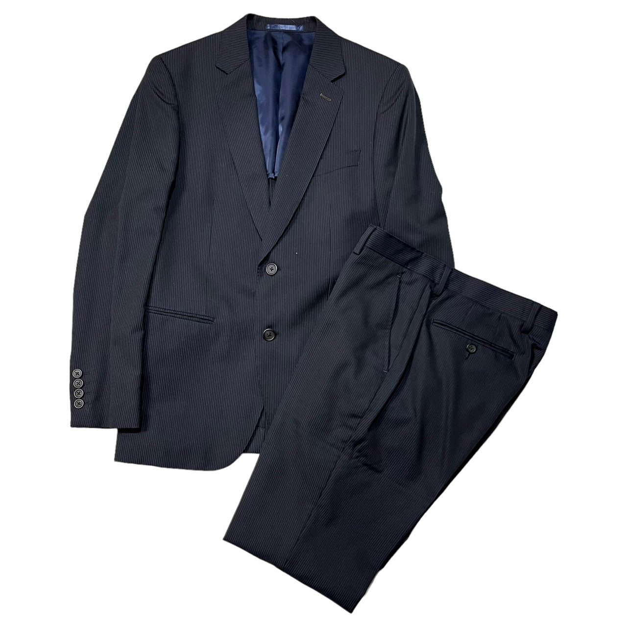 PAUL SMITH(ポールスミス) ストライプセットアップスーツ/2Bテーラードジャケット/スラックス PL-TB-77460 M ネイビー