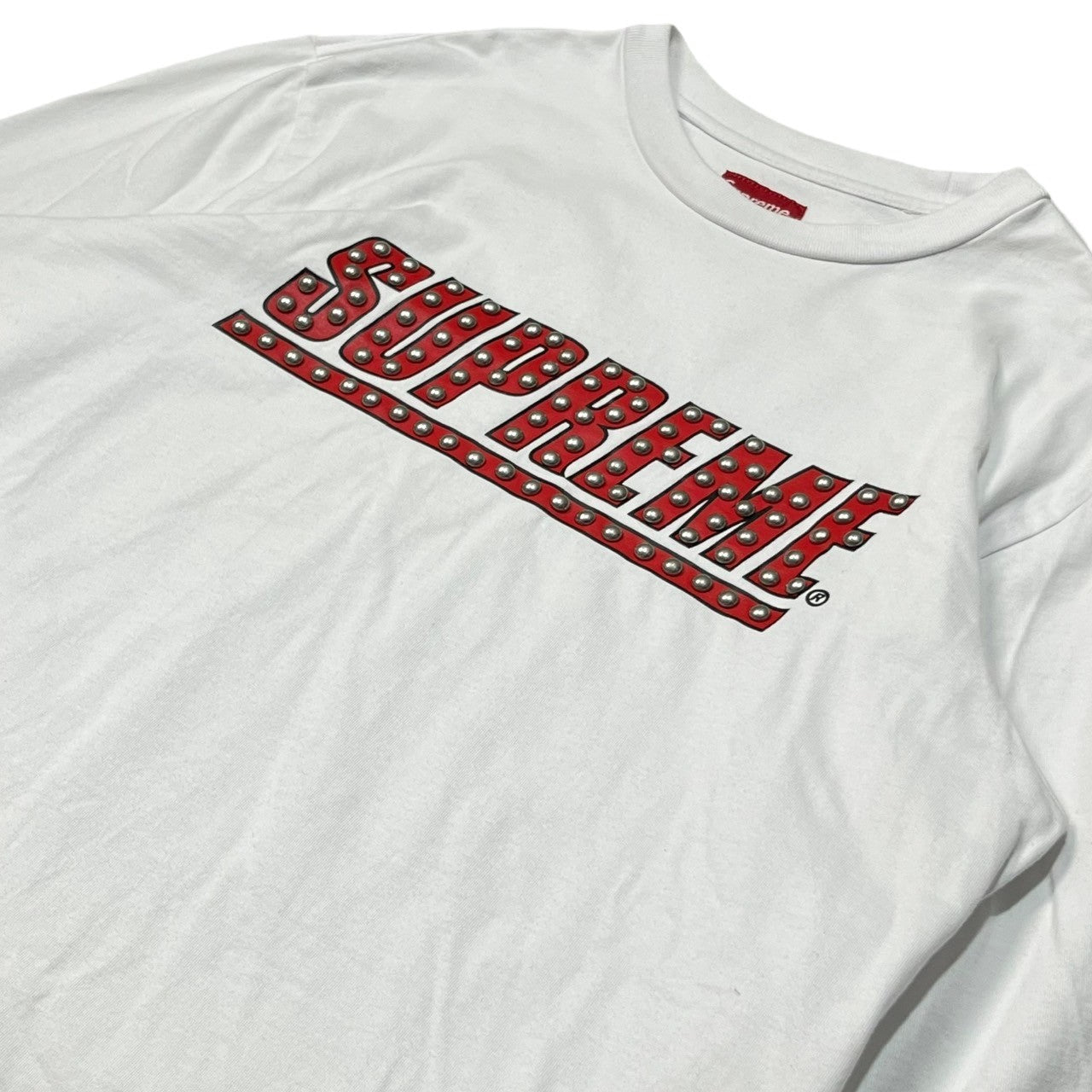 SUPREME(シュプリーム) 20SS Studded L/S Top Tee スタッズ ロゴ ロンT 長袖 カットソー Tシャツ S ホワイト