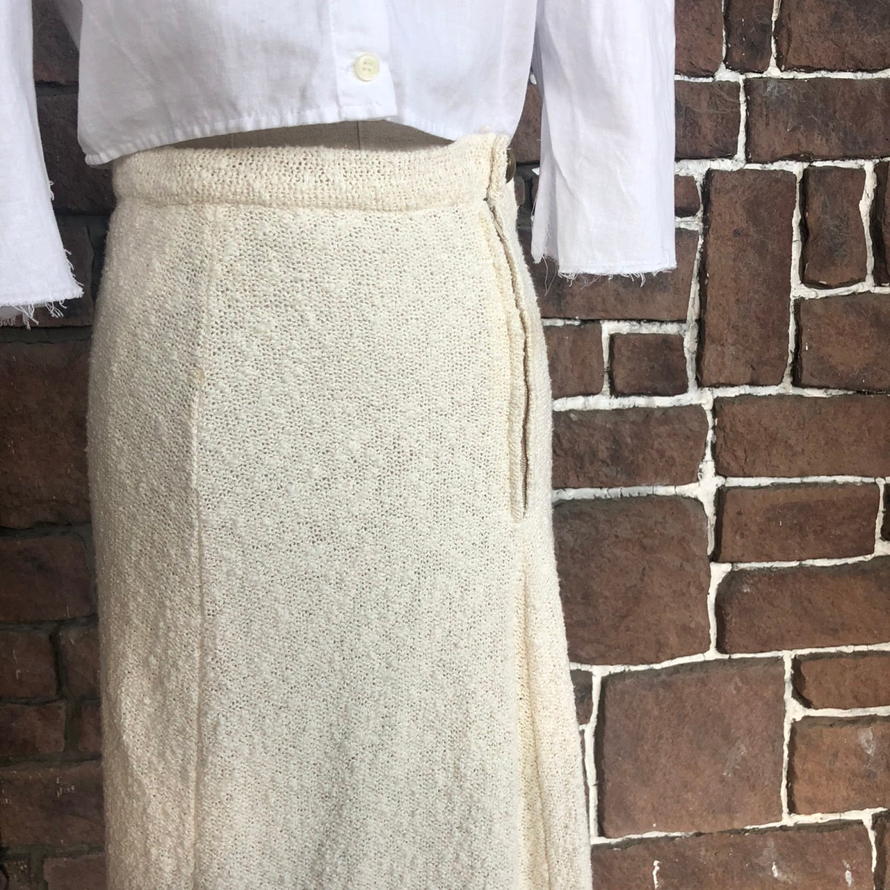 Euro Vintage(ヨーロッパヴィンテージ) Soboro_タッチスカート 2(Mサイズ程度) ホワイト