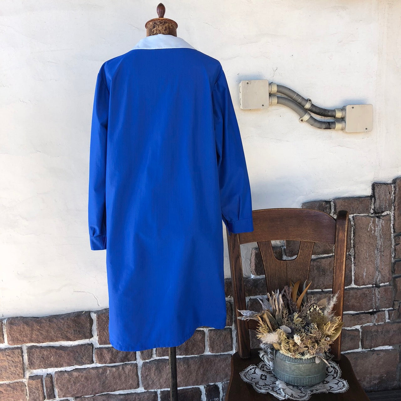 VINTAGE(ヴィンテージ) ヴィンテージフロントジップワンピース 表記なし(Mサイズ程度) ブルー