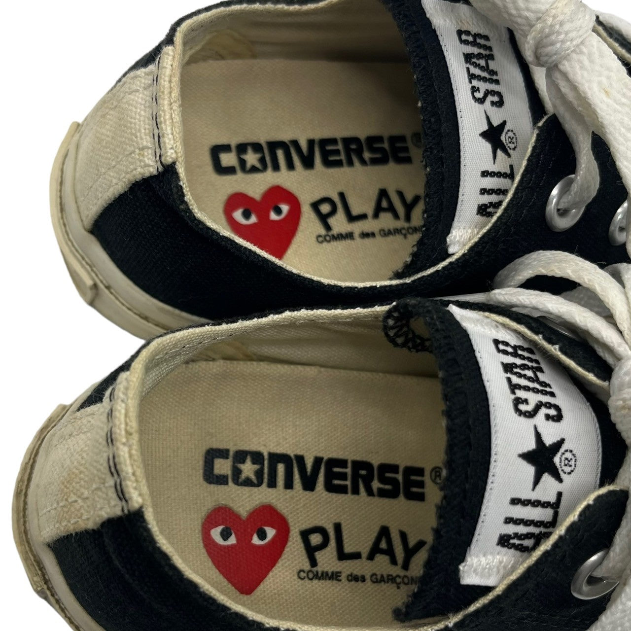 PLAY COMME des GARCONS×CONVERSE(プレイコムデギャルソン×コンバース) All Star OX PCDG "Black" オールスター ハート ロゴ ローカット スニーカー 1CK712 22cm ブラック
