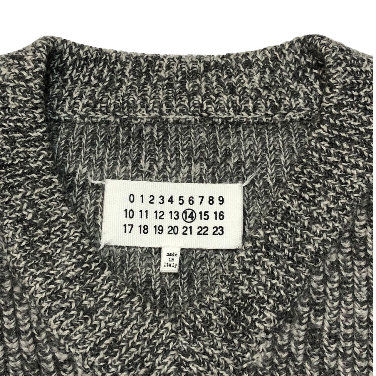 MAISON MARGIELA(メゾンマルジェラ) pullover alpaca knit プルオーバー アルパカ ニット Vネック SIZE S グレー 14番 ⑭