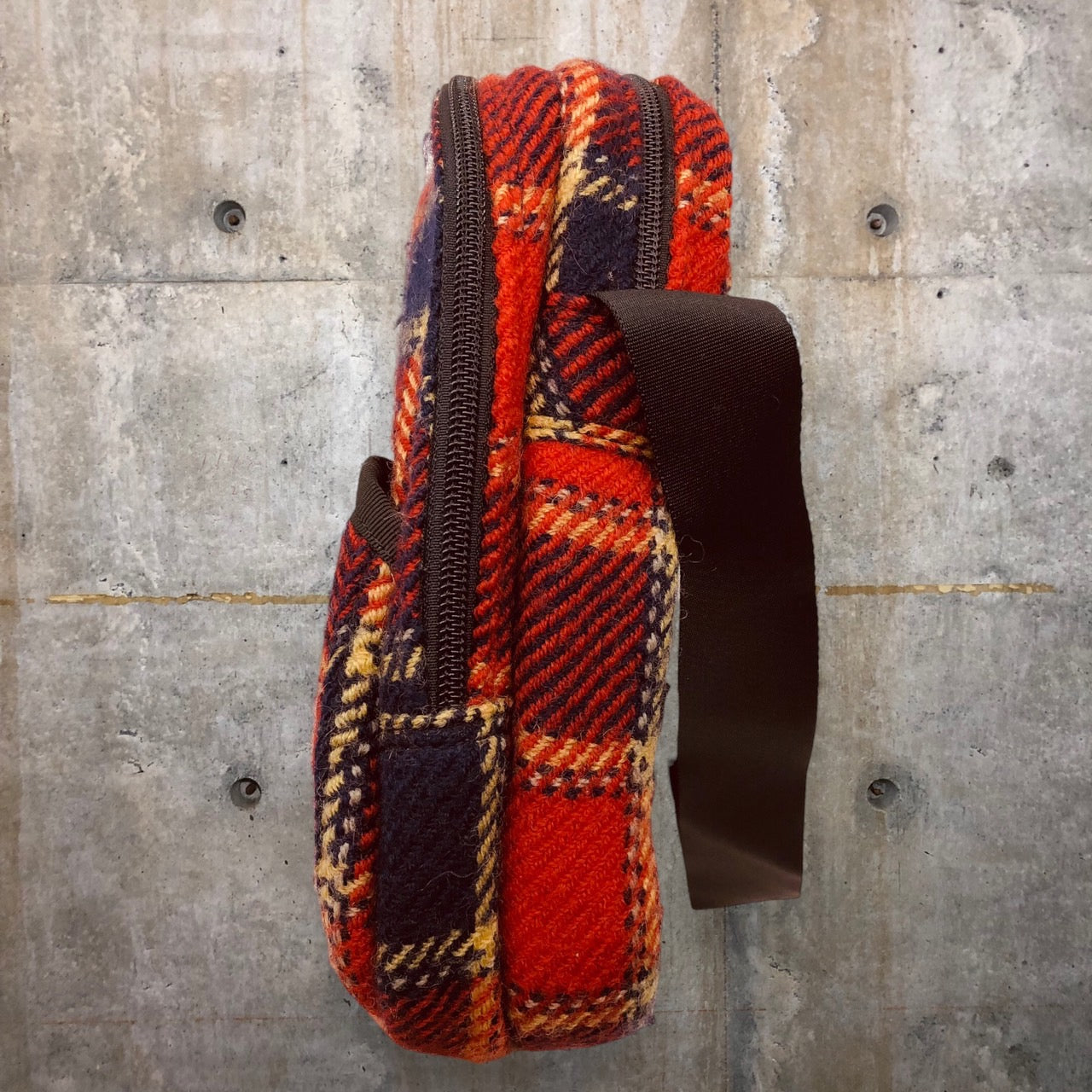 COMME des GARCONS JUNYA WATANABE MAN×PORTER(コムデギャルソンジュンヤワタナベマン×ポーター) 02AW tartan check wool shoulder bag/タータンチェックウールショルダーバッグ/00s/コラボ レッド×ネイビー