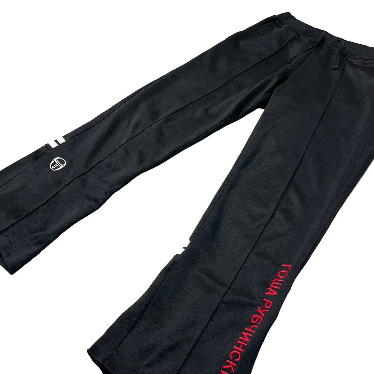 Gosha Rubchinskiy×Sergio Tacchini (ゴーシャラブチンスキー×セルジオタッキーニ) 17SS track pants トラック パンツ ジャージ 刺繍 サイドジップ ロゴ 5514-343-0248 M ブラック