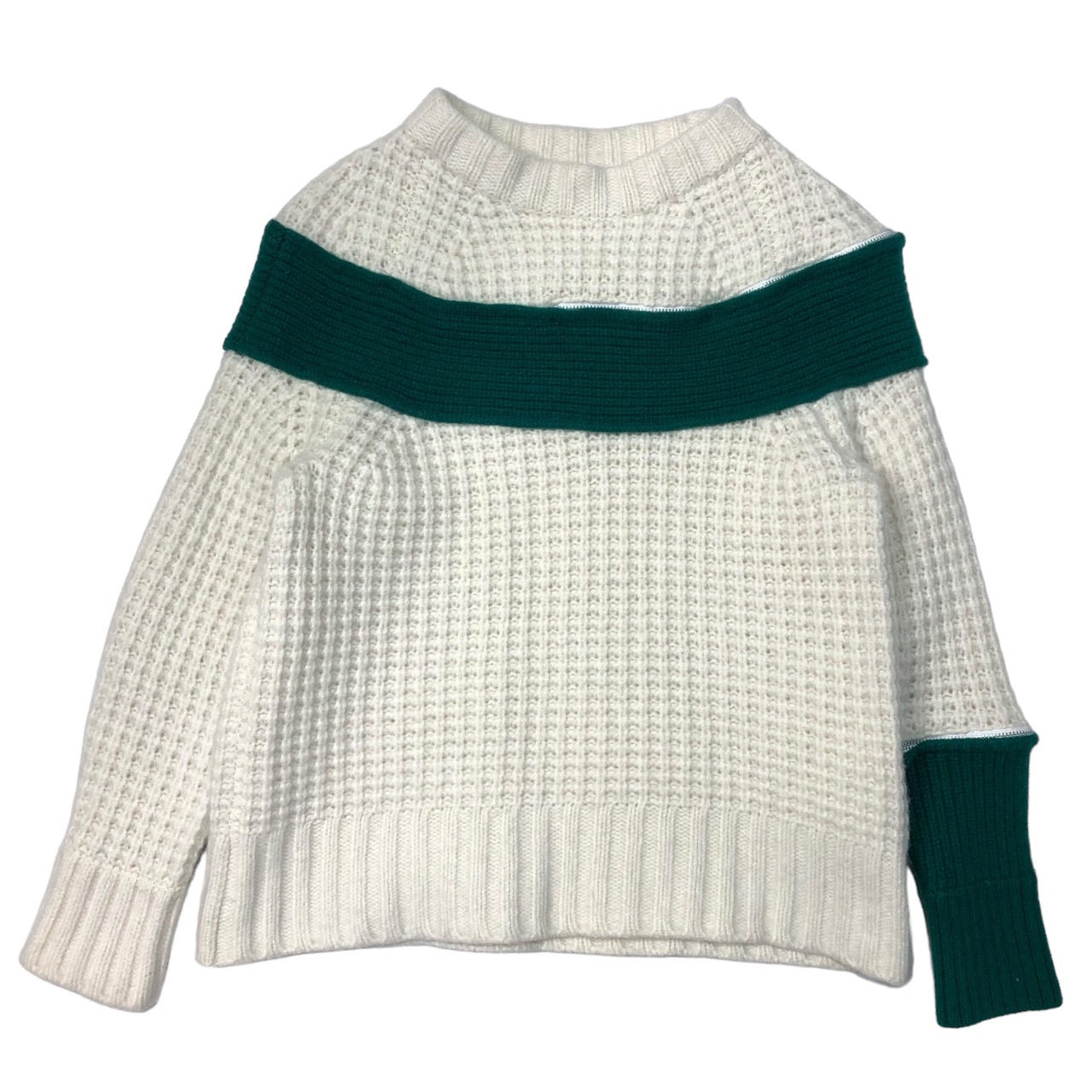 sacai(サカイ) 19AW zip attachment knit ジップ アタッチメント ニット プルオーバー 19-04591 SIZE 1(S) アイボリー×グリーン