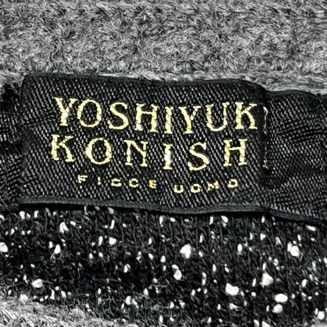 YOSHIYUKI KONISHI(ヨシユキコニシ) 80's ~ 90's Hexagram wool knit 六芒星 ウール ブレンド クルーネック ニット 表記無し(XL程度) グレー×ブラック FICCE UOMO フィッチェ 80年代 ~ 90年代 ドン小西
