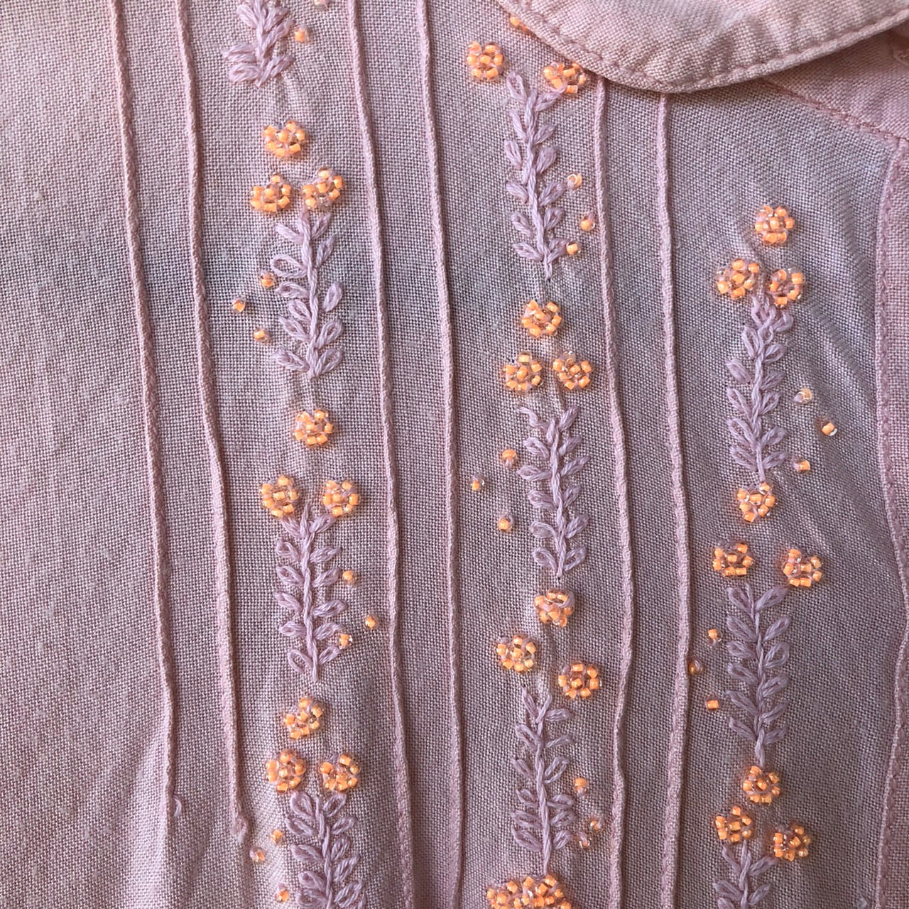 Euro Vintage(ヨーロッパヴィンテージ) Memory_ビジューシャツ 表記なし(Mサイズ程度) ピンク