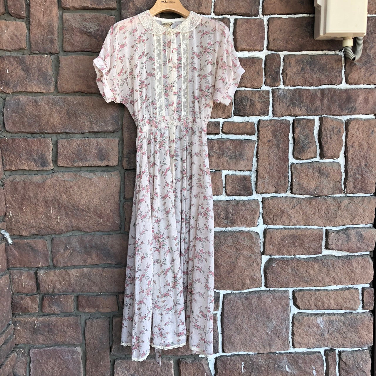 GANNE SAX(ガニーサックス) 70'sフラワープリントドレス 2554020 7(S~M程度) ピンク