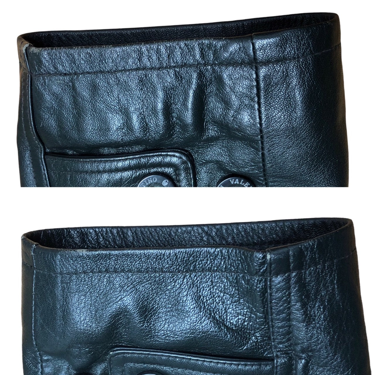 GIANNI VALENTINO(ジャンバレンティノ) 90's ロゴナイナーレザーコート/ヴィンテージレザージャケット XLサイズ程度 ブラック