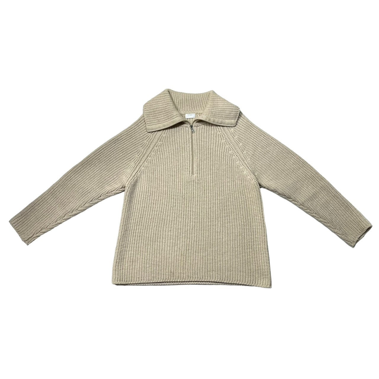 URU(ウル) half zip knit ハーフジップ ニット セーター ローゲージ 厚手 ウール カシミヤ シルク 17FUK03 FREE アイボリー