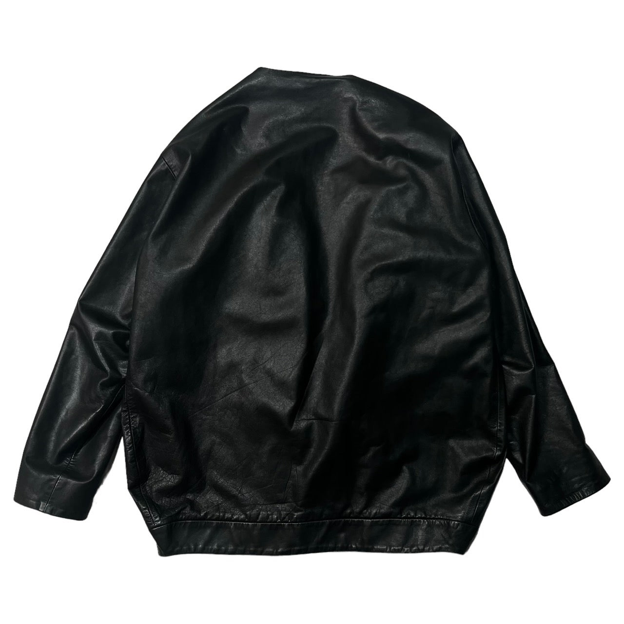 the Sakaki(ザサカキ) All leather stadium jacket remake haori jacket/オールレザースタジャン リメイク 羽織 ジャケット SIZE M ブラック 廃版ブランド 羽織リメイク 1点モノ稀少品