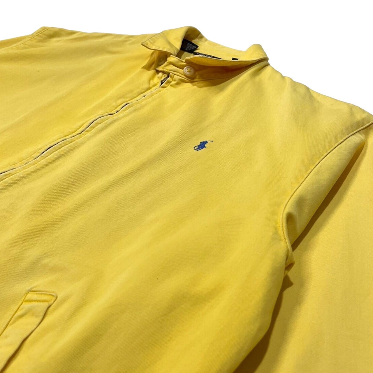 POLO RALPH LAUREN(ポロラルフローレン) 90’s ロゴ刺繍スイングトップ/ヴィンテージジャケット/ブルゾン M イエロー USA製