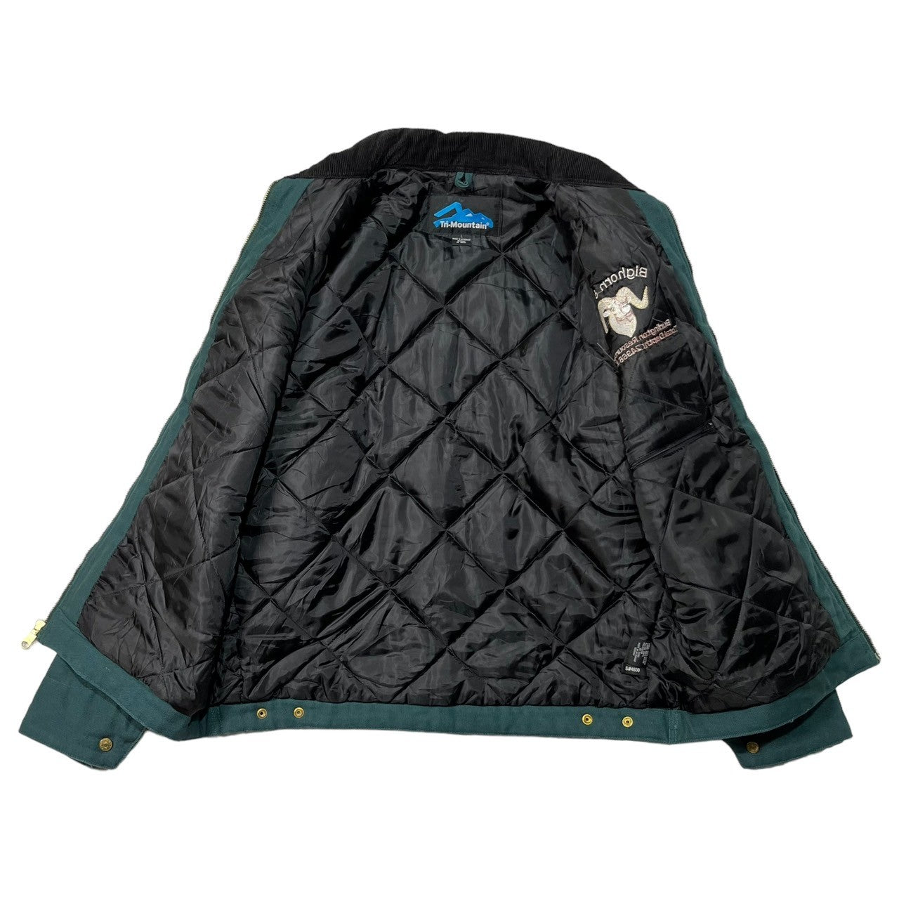 Tn-Mountain(ティーエヌマウンテン) 90's Duck fabric work jacket 企業物 ヴィンテージ ダック地 ワーク ジャケット 中綿 L グリーン Blghorn 8-35