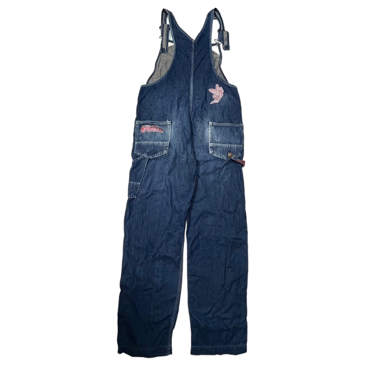 HYSTERIC GLAMOUR(ヒステリックグラマー) 00's Lame logo denim overalls/ラメロゴデニムオーバーオール 2AP-1640 FREE インディゴ/ブルー系 90's/Y2K/稀少モデル