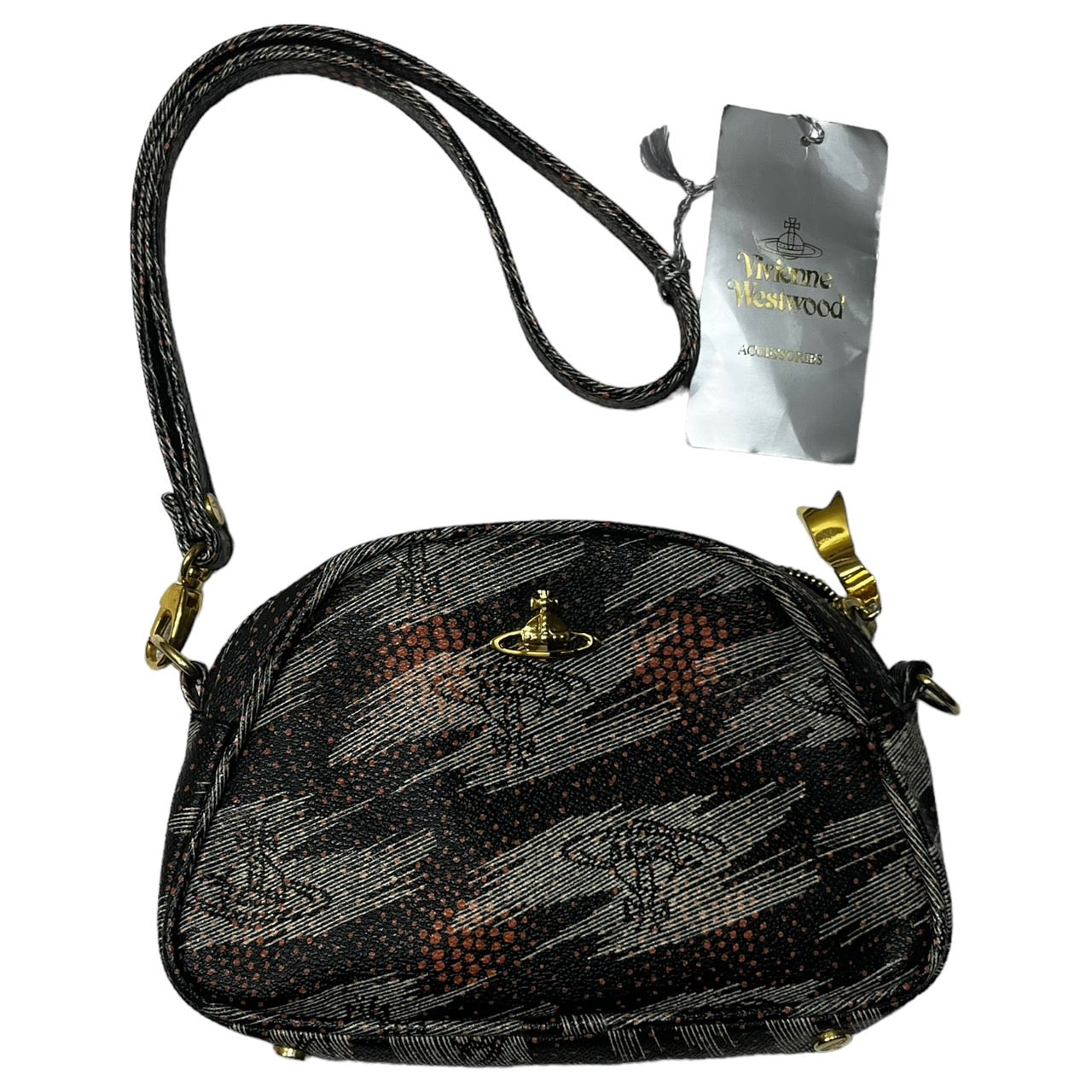 Vivienne Westwood(ヴィヴィアンウエストウッド) 00's orb logo mini shoulder bag 2wayオーブロゴ ミニ ショルダーバッグ 柄 1200V ブラック NEOR 替えストラップ付