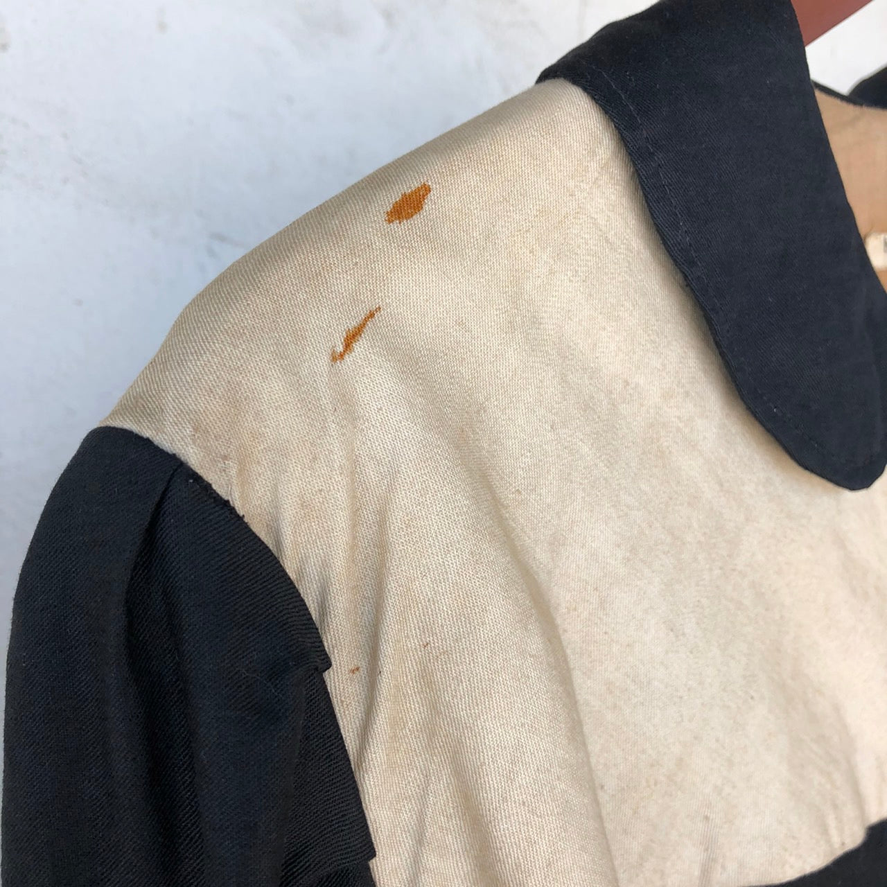 VINTAGE(ヴィンテージ) 1800~1900's切替リネンロングワンピース 表記なし(Lサイズ程度) ブラック Ark Bearer