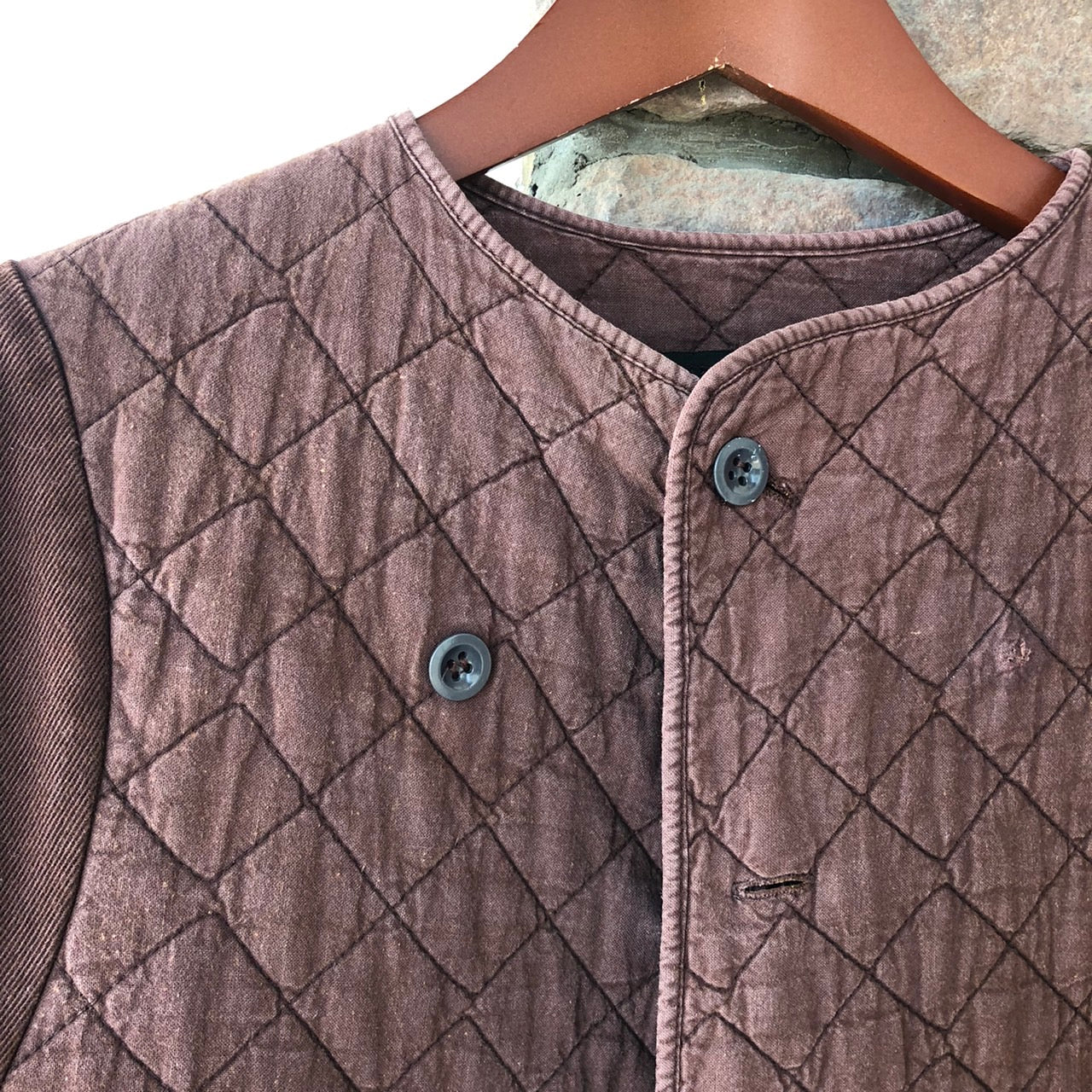 belgian army(ベルギー軍) 50sキルティングリメイクカーディガン 44/48(Mサイズ程度) ブラウン BEGETEX