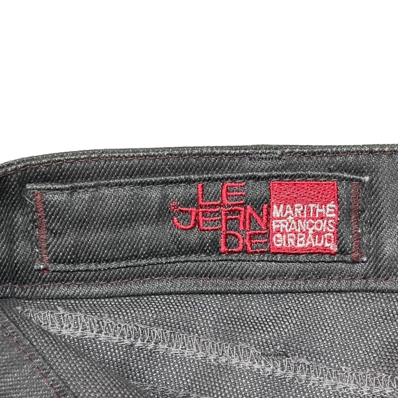 MARITHE FRANCOIS GIRBAUD(マリテフランソワジルボー) 00’s ボンテージ コーティング デニム パンツ ロゴ ギミック M7-1435 LL ブラック Y2K
