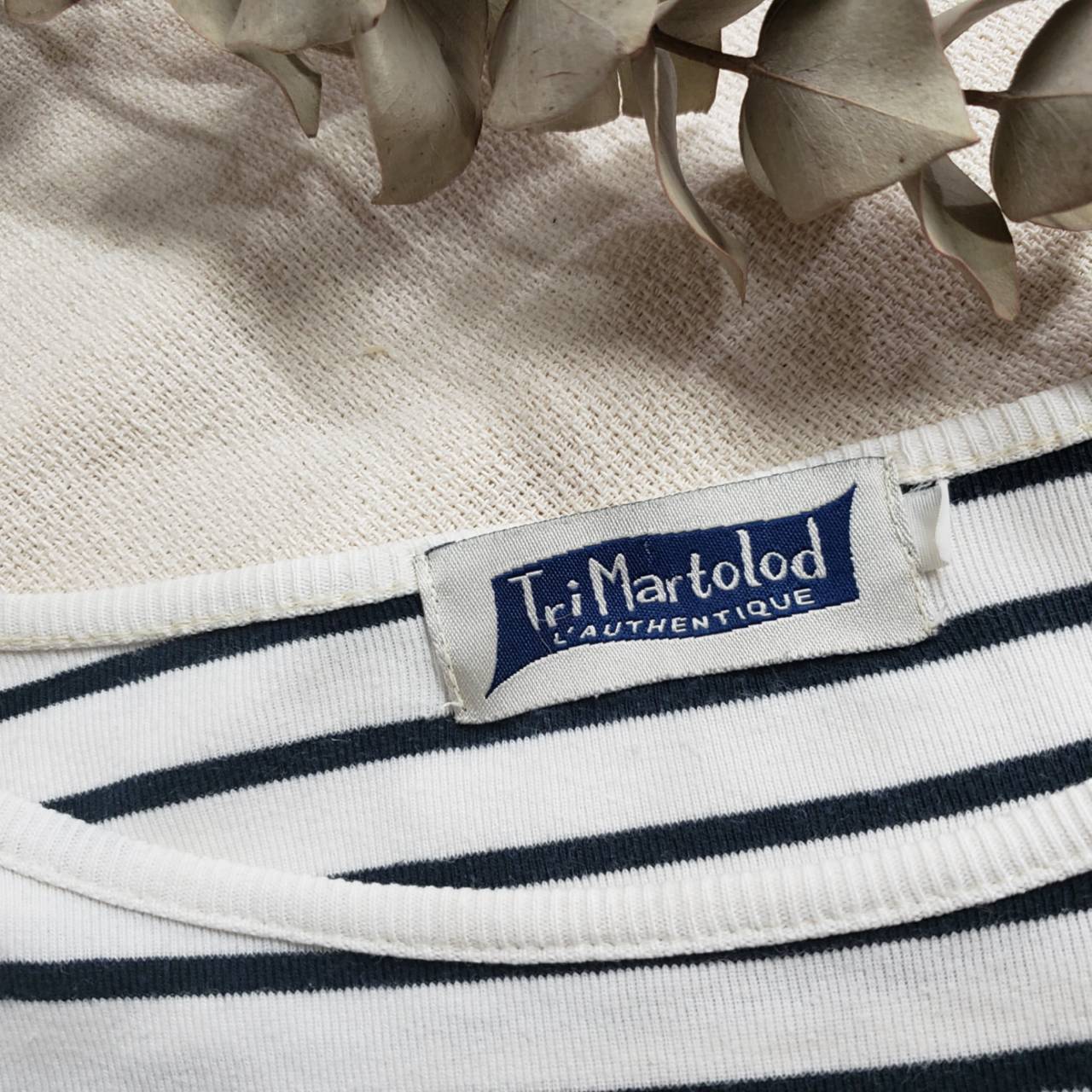 Euro Vintage(ヨーロッパヴィンテージ) Daily_フレンチボーダーカットソー 表記なし(Mサイズ程度) ホワイト