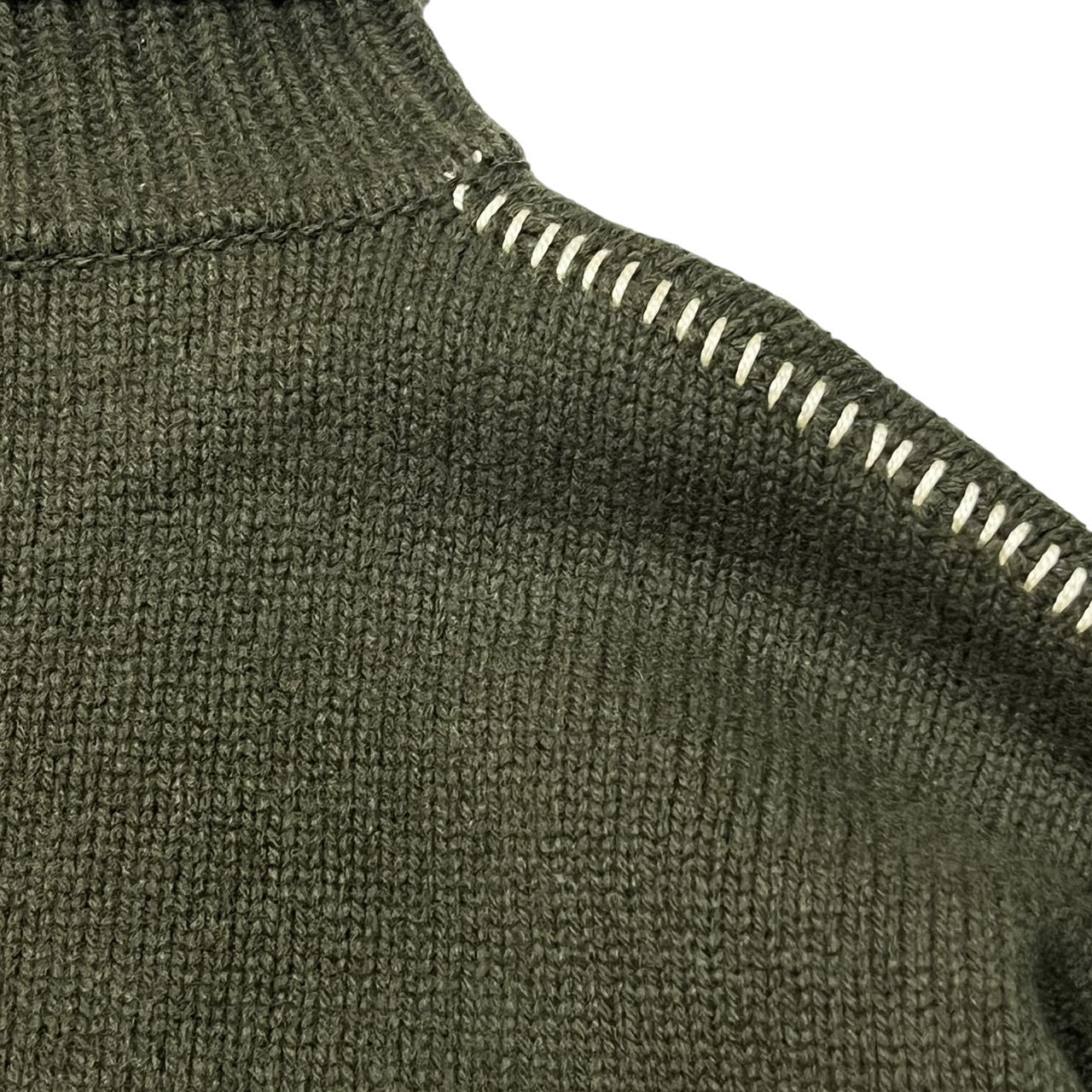 WRAPINKNOT(ラッピンノット) High neck stitch design knit ハイネック ステッチ デザインニット WK20W-P023 SIZE 0(FREE) カーキ×ホワイト