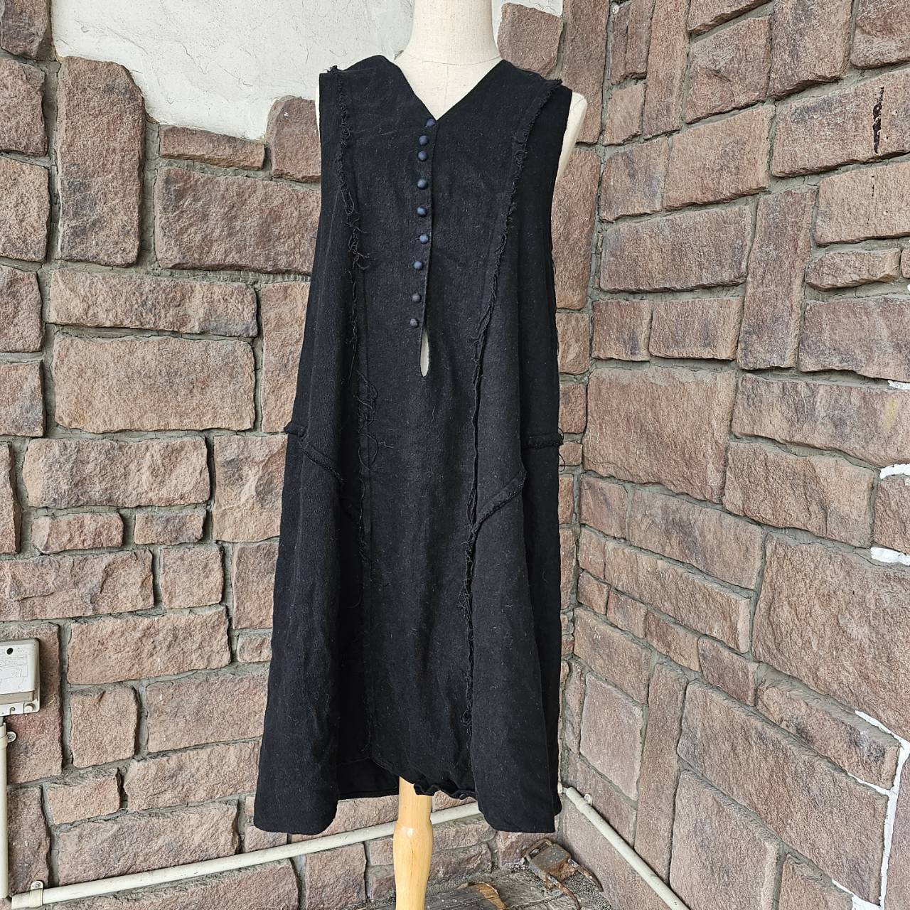 Jacques Marceau(ジャックマルソー) フレンチスタイルサンプリングノースリーブワンピース SIZE FREE ブラック 代官山ジャンヌバレオリジナルブランド(廃止ブランド稀少品)