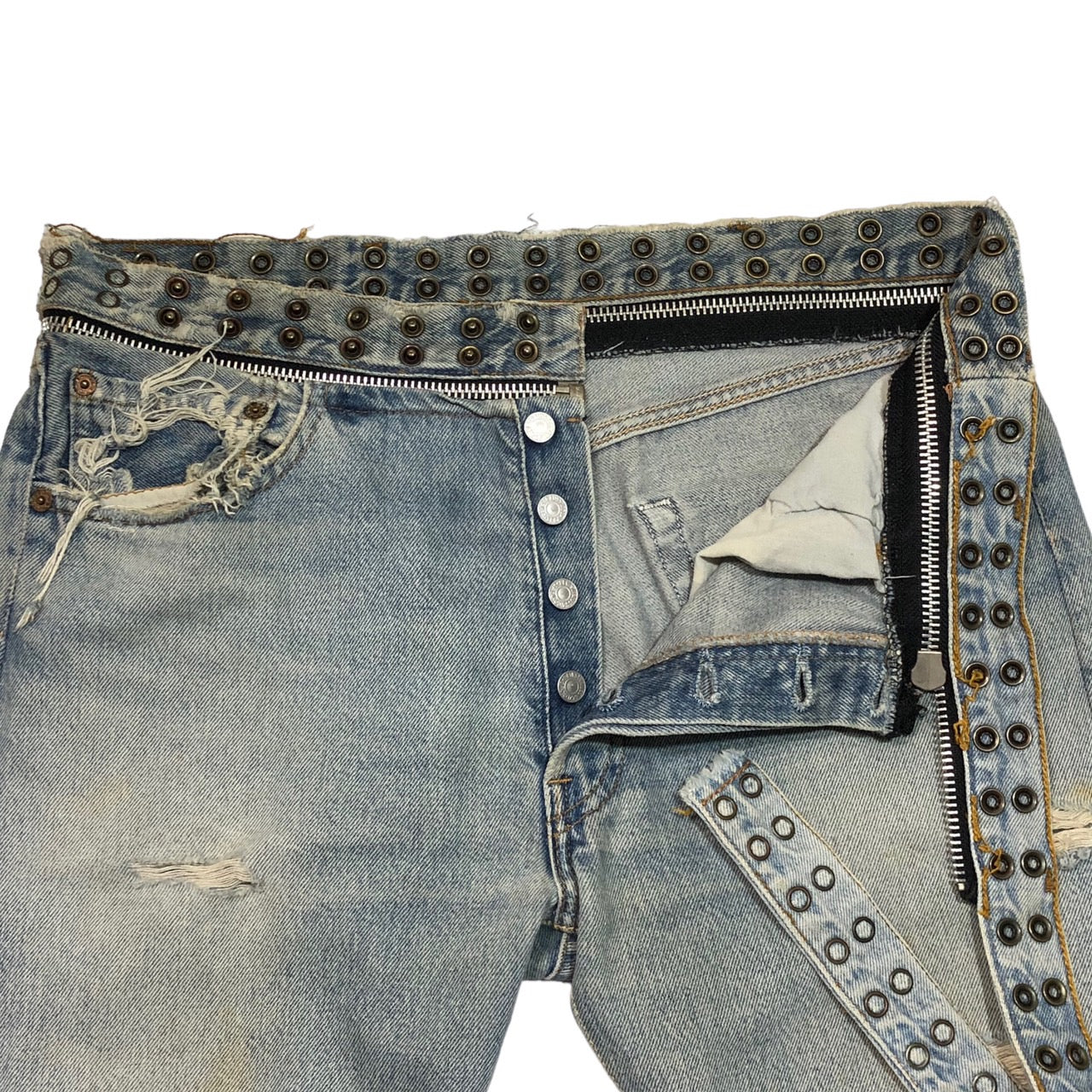 N.HOOLYWOOD×prince kilimanjaro×LEVIS(エヌ ハリウッド×プリンスキリマンジャロ×リーバイス) キリマンジャロ/501リメイクデニムパンツ/再構築 W33/L30 ライトインディゴ 初期/アーカイブ