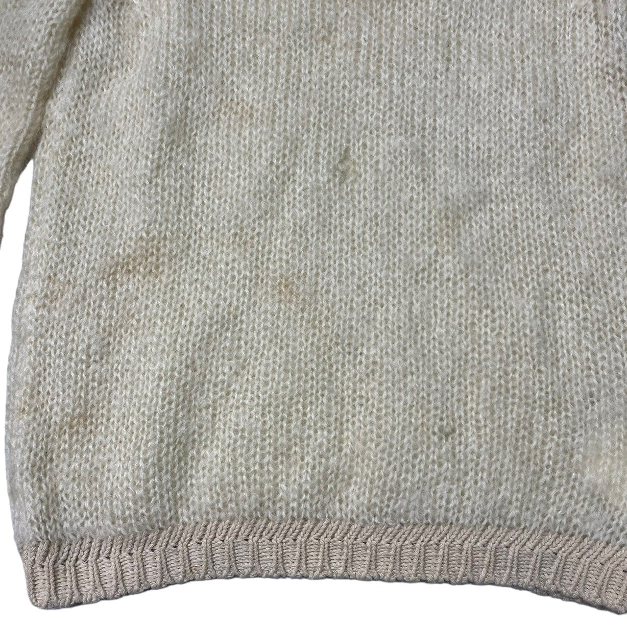 COMME des GARCONS COMME des GARCONS(コムデギャルソンコムデギャルソン) モヘア クルーネック ニット セーター 裾切替 W14N036 S アイボリー コムコム