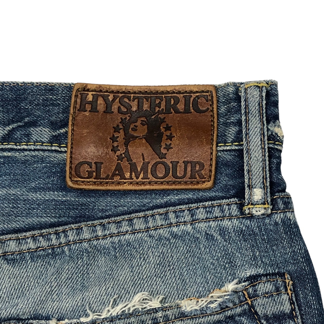 HYSTERIC GLAMOUR(ヒステリックグラマー) 00's スタッズUSED加工デニムパンツ/ダメージ加工 W28 インディゴ
